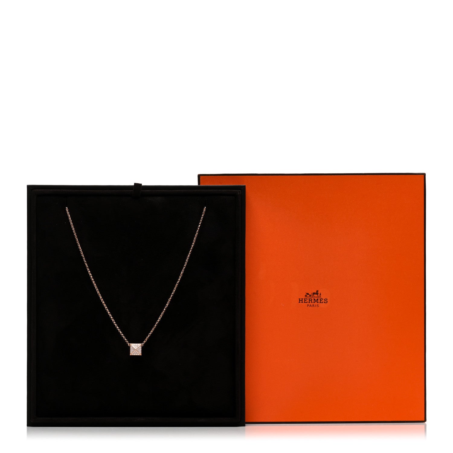 【定価以下】エルメス クルー・ドゥ・H  ローズゴールド ダイヤモンド ネックレス HERMES CLOU D'H NECKLACE PENDANT ROSE GOLD DIAMONDS MEDIUM MODEL