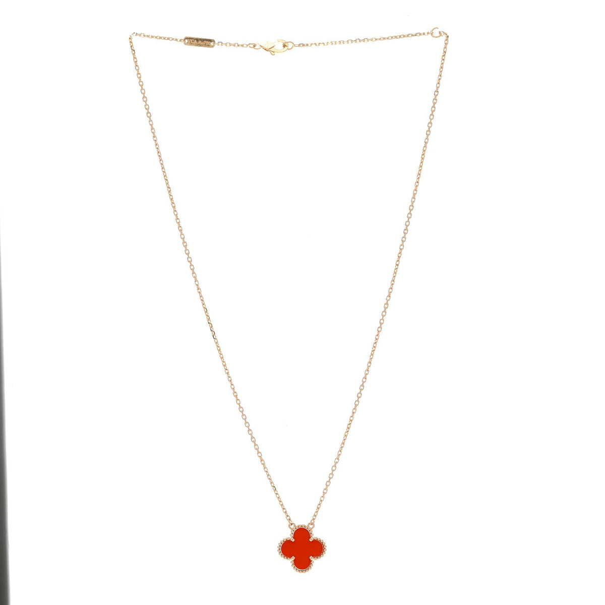 ヴァンクリーフ＆アーペル ヴィンテージアルハンブラ ペンダントネックレス カーネリアン 18K イエローゴールド VAN CLEEF & ARPELS VINTAGE ALHAMBRA PENDANT NECKLACE CARNELIAN 18K YELLOW GOLD