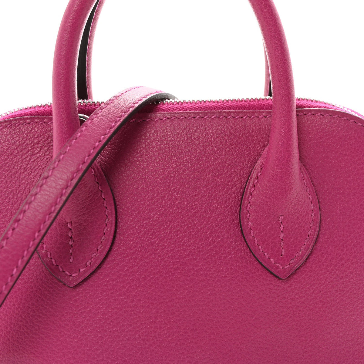 Hermès Mini Bolide 1923 Rose Pourpre Evercolor Silver Hardware