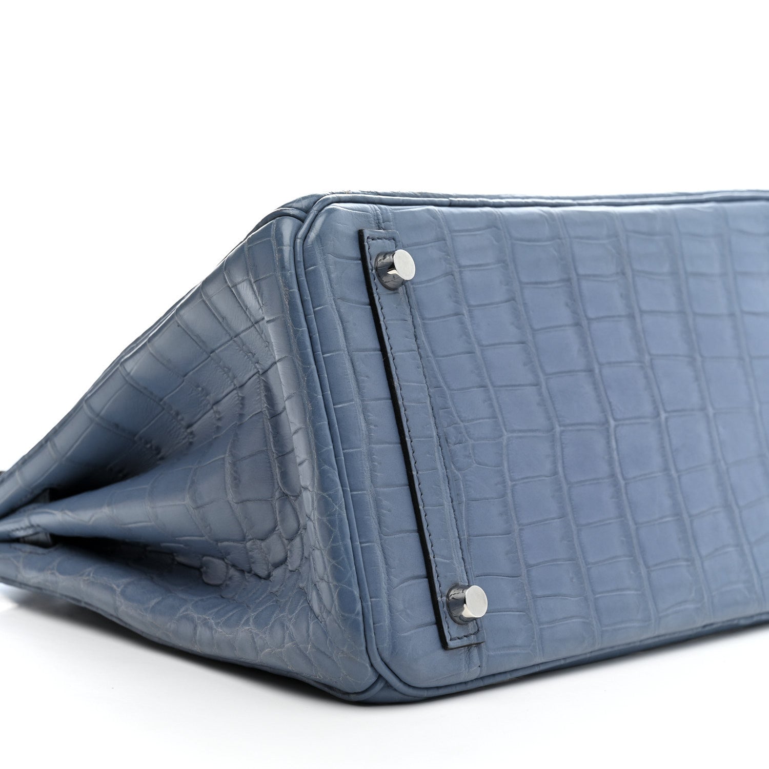 Hermes Birkin 30 Bleu Brighton Matte Porosus Crocodile Silver Hardware HERMES BIRKIN 30 BLEU BRIGHTON SILVER HARDWARE