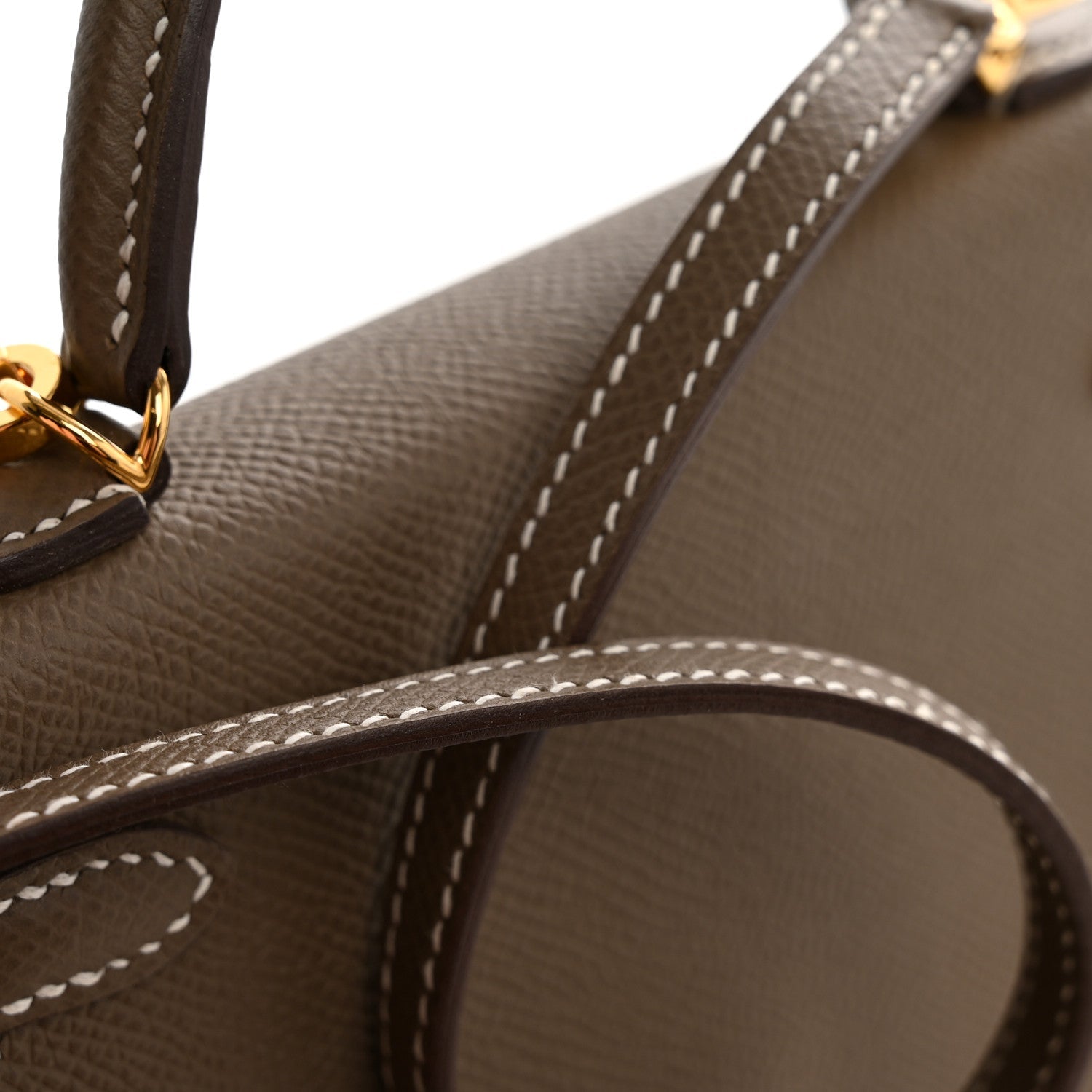 エルメス ミニケリー 20 外縫い Etoupe エプソン ゴールド金具 HERMES MINI KELLY 20 SELLIER ETOUPE EPSOM GOLD HARDWARE