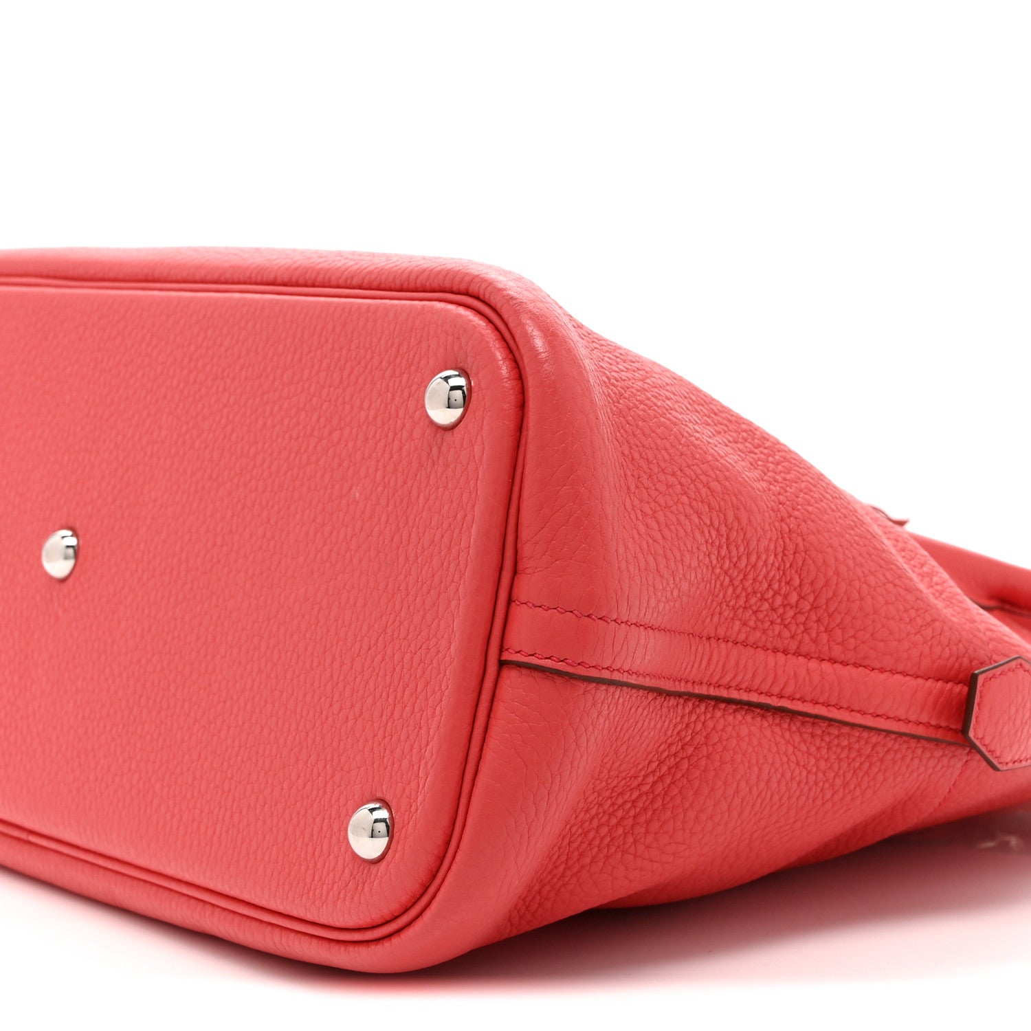 HERMES BOLIDE 35 ROUGE CASAQUE TAURILLON CLEMENCE SILVER HARDWARE