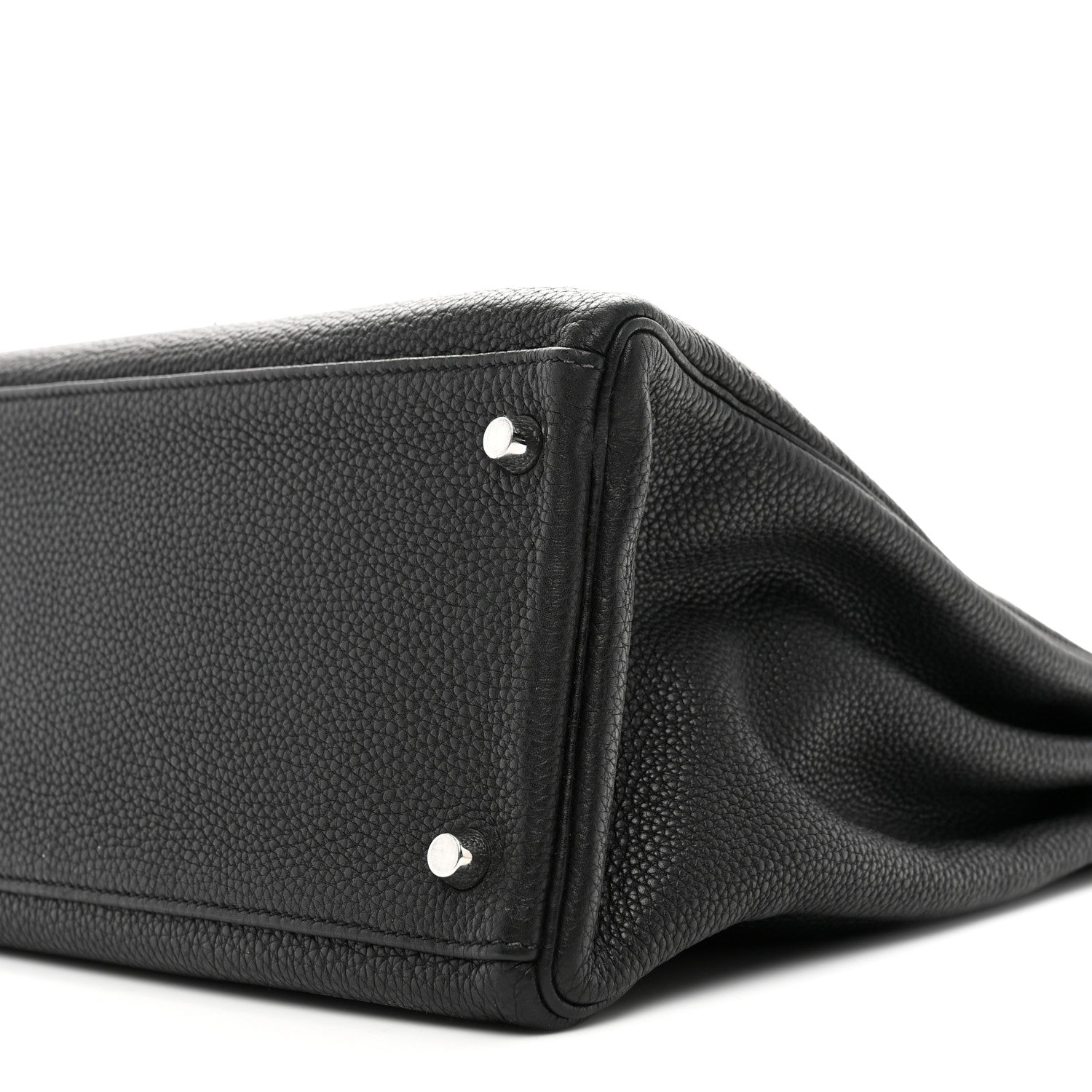 HERMES KELLY 35 REOURNE BLACK TOGO SILVER HARDWARE