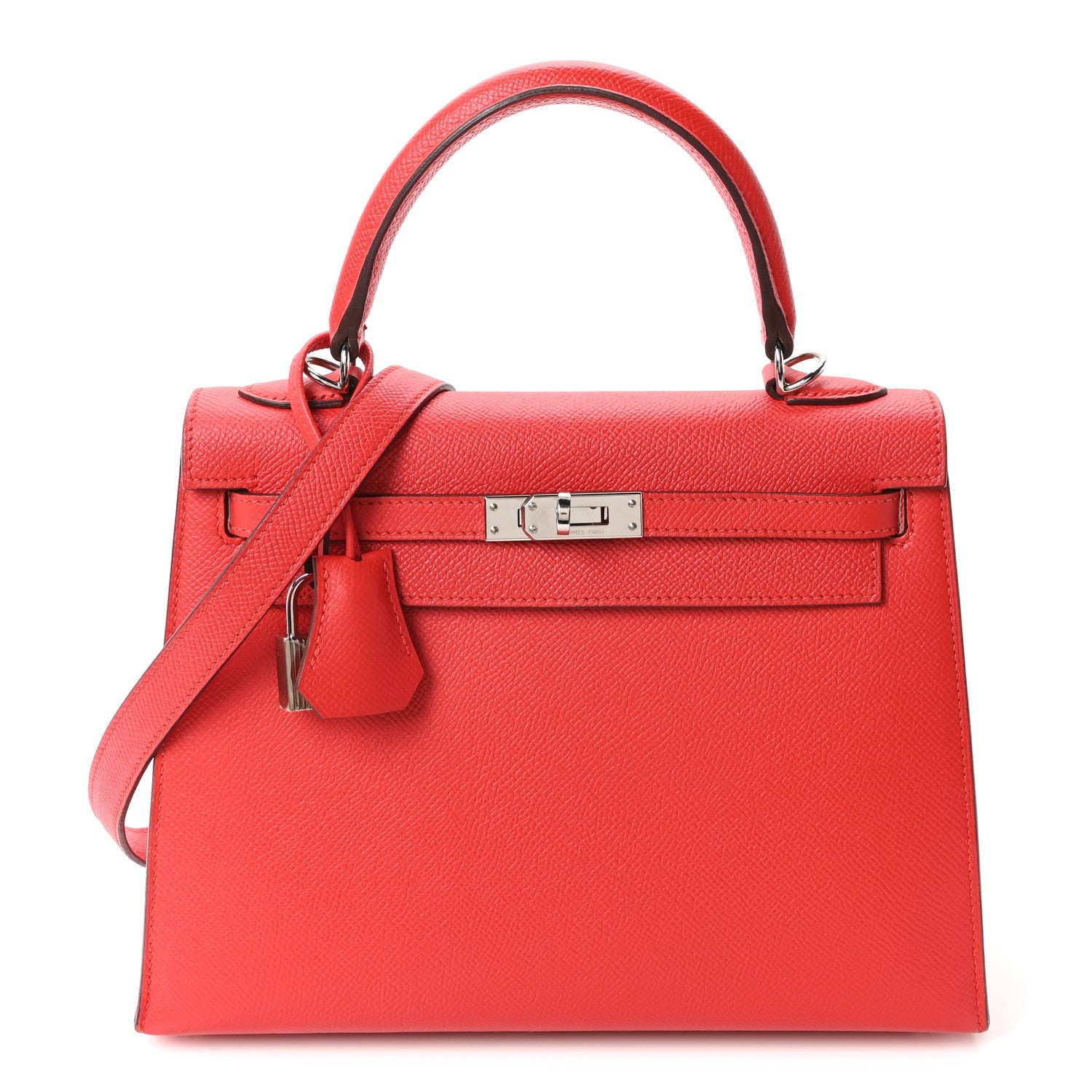 エルメス ケリー 25 外縫い Rouge Casaque エプソン シルバー金具 HERMES KELLY 25 SELLIER ROUGE CASAQUE EPSOM SILVER HARDWARE