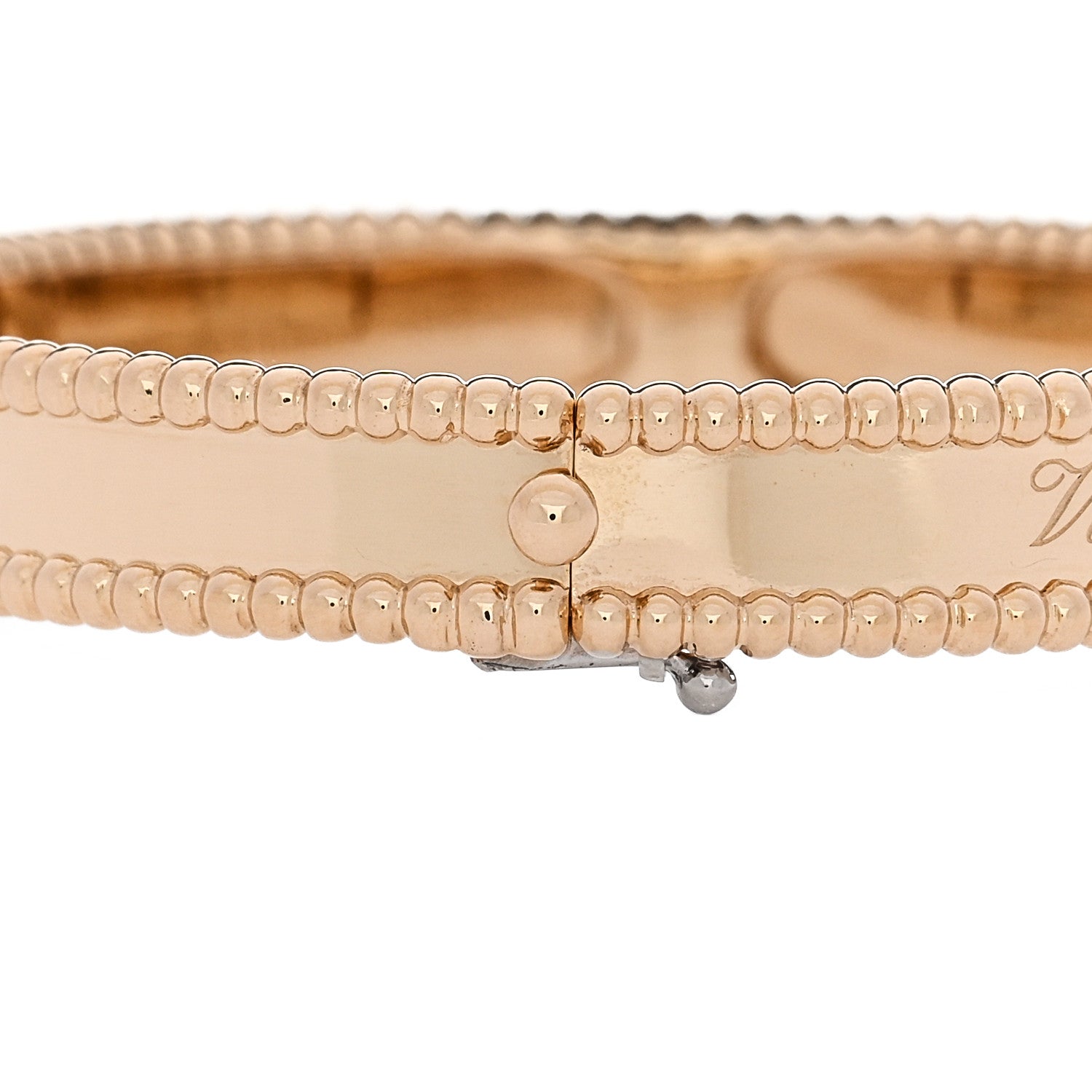 ヴァンクリーフ&アーペル 18Kイエローゴールド ペルレ シグネチャー バングルブレスレット M