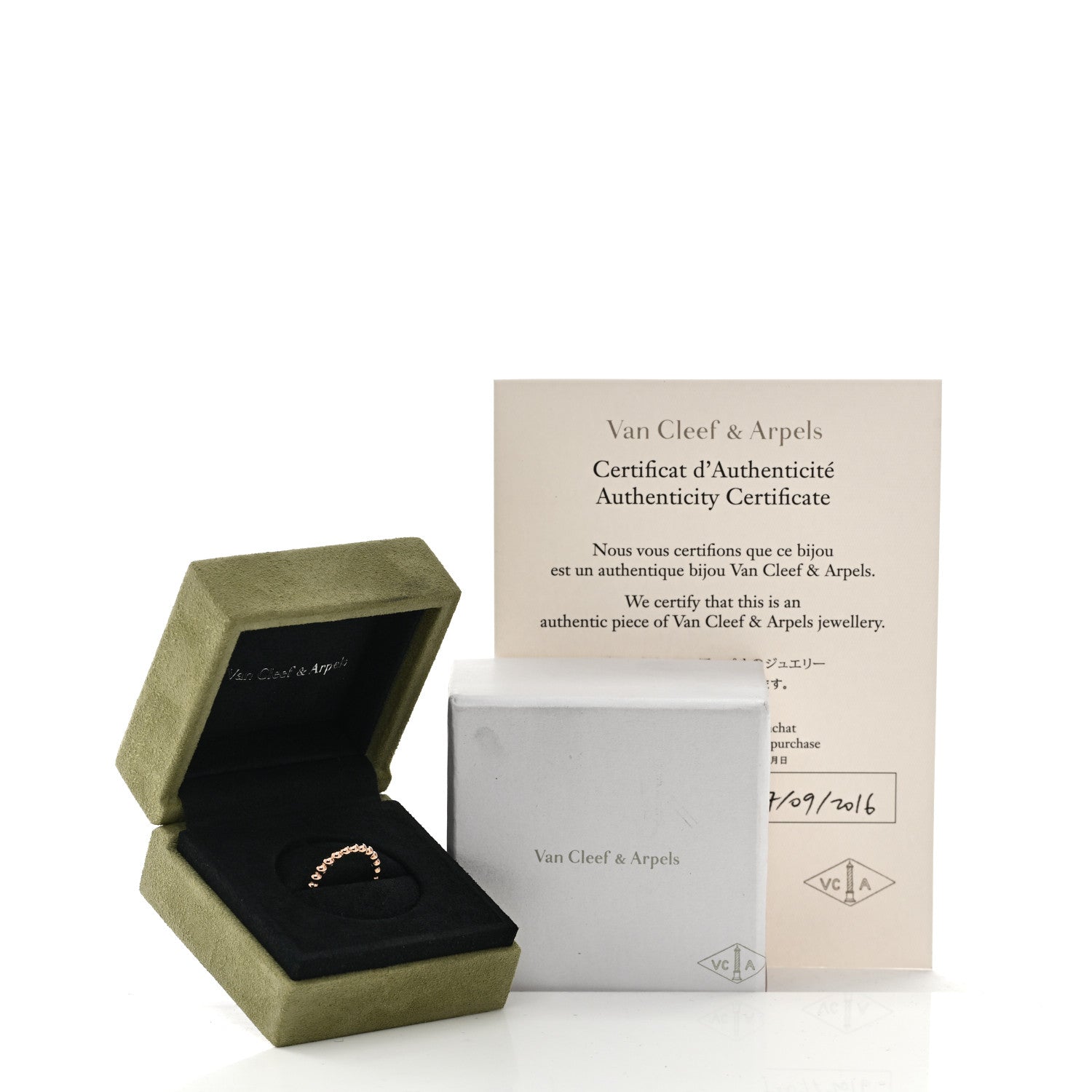 ヴァンクリーフ&アーペル 18Kローズゴールド ミディアム パーリー リング 51 5.75