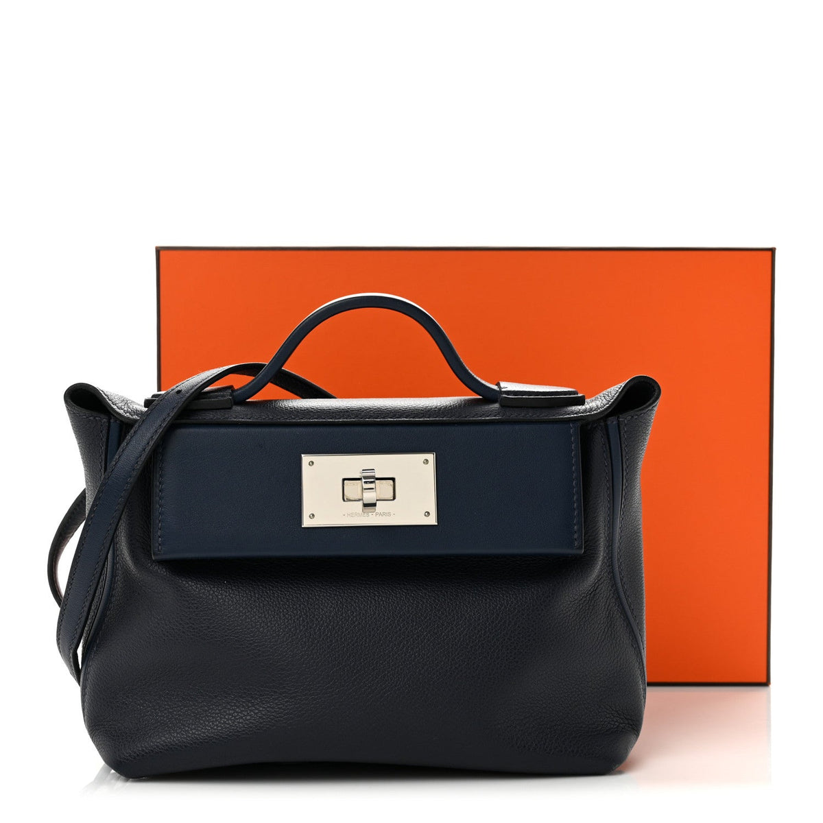 エルメス 24/24 ミニヴァンキャトル 21 Bleu Nuit Bleu Navy エバーカラー / スイフト シルバー金具 HERMES 24/24 21 BLEU NUIT BLEU NAVY EVERCOLOR / SWIFT SILVER HARDWARE