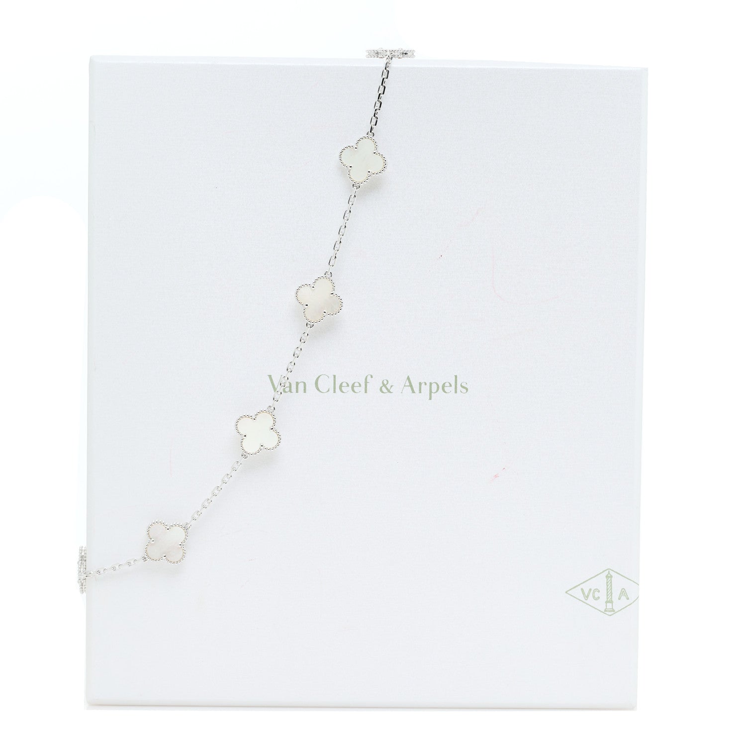 ヴァンクリーフ＆アーペル ヴィンテージアルハンブラ 10モチーフ ネックレス マザーオブパール 18K ホワイトゴールド VAN CLEEF & ARPELS VINTAGE ALHAMBRA 10 MOTIFS NECKLACE MOTHER OF PEARL 18K WHITE GOLD