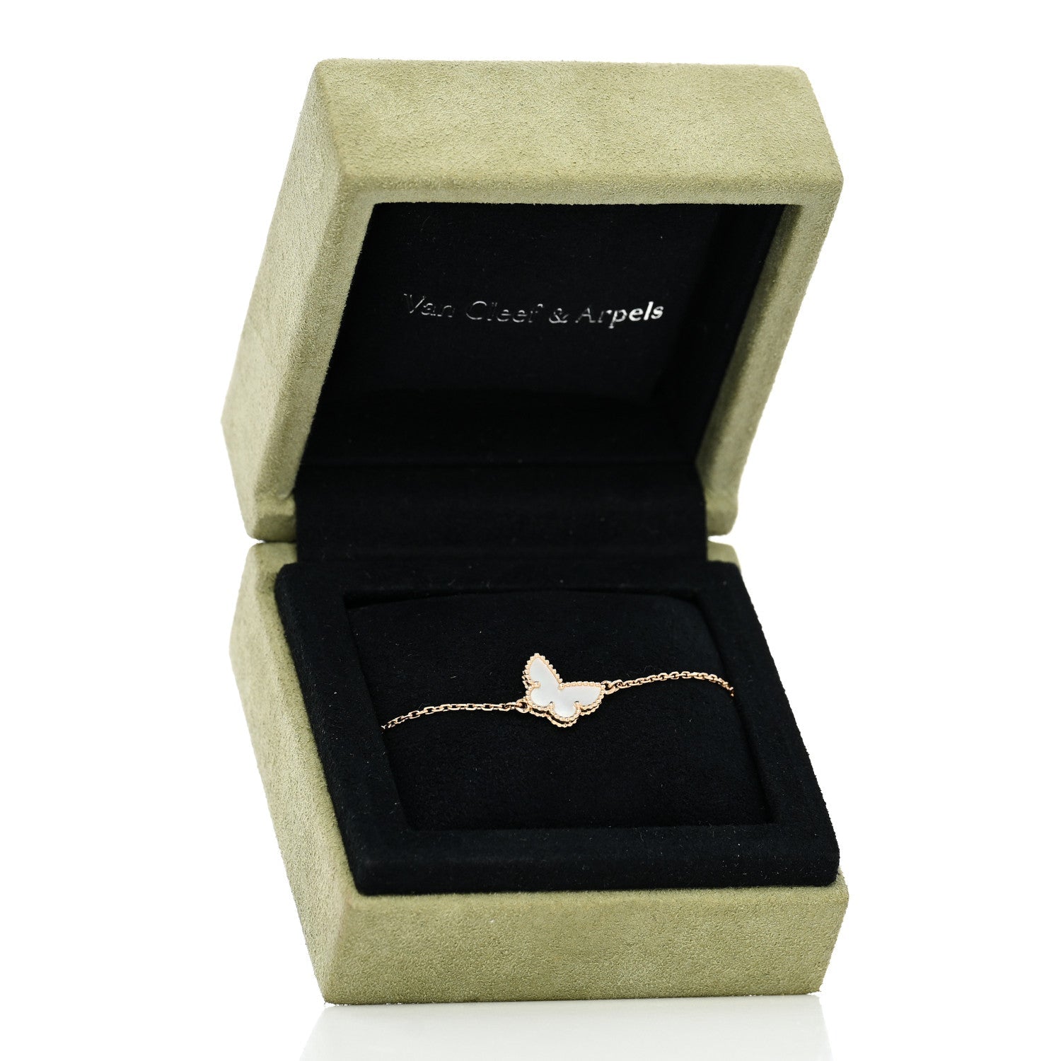 ヴァンクリーフ&アーペル 18Kイエローゴールド マザーオブパール スウィートアルハンブラ バタフライブレスレット