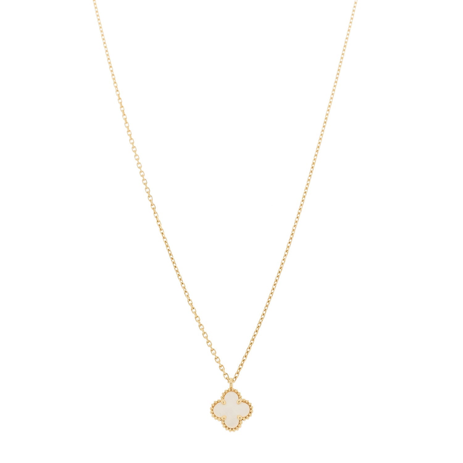 ヴァンクリーフ＆アーペル スウィートアルハンブラ ペンダントネックレス マザーオブパール 18K イエローゴールド VAN CLEEF & ARPELS SWEET ALHAMBRA PENDANT NECKLACE MOTHER OF PEARL 18K YELLOW GOLD