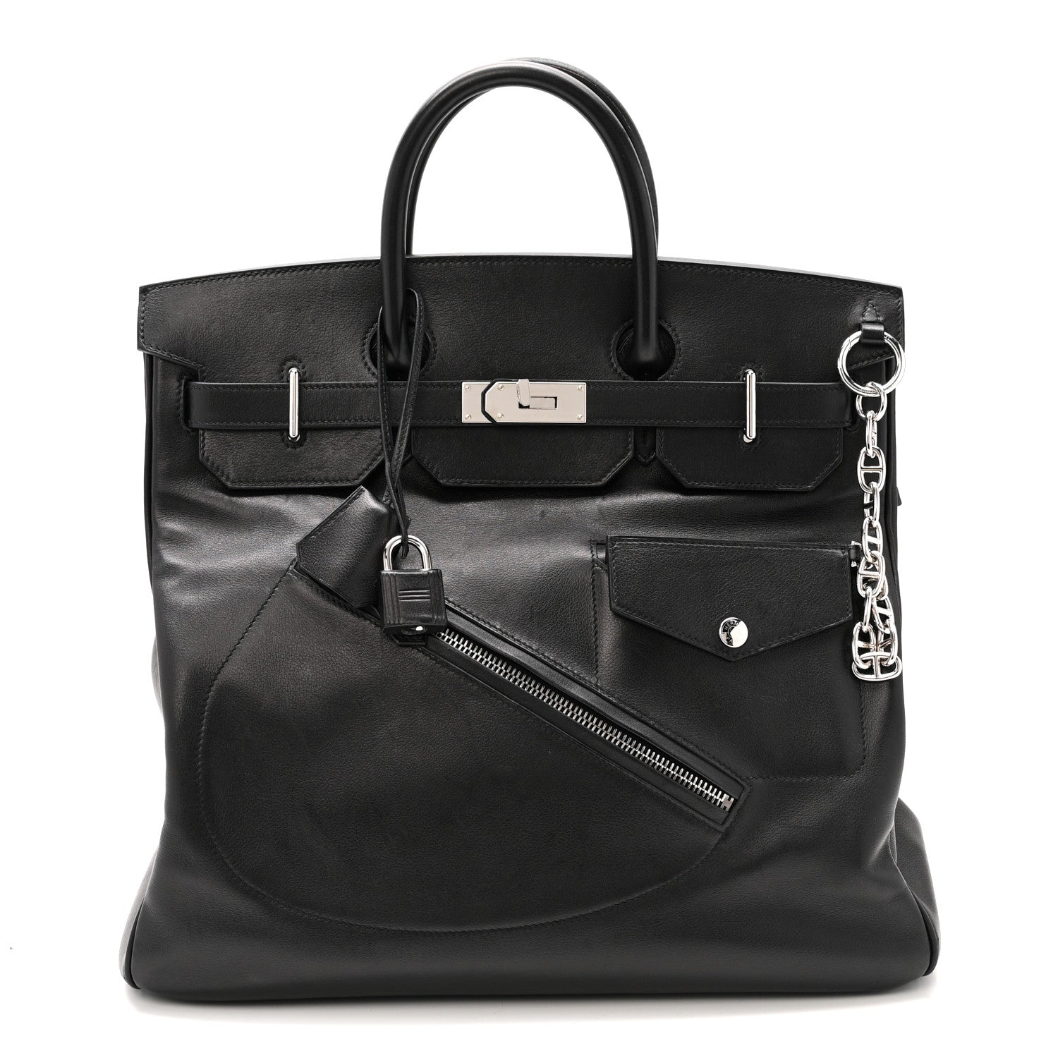 HERMES BIRKIN ROCK 40 HAC BLACK VEAU VOLUPTO SILVER HARDWARE