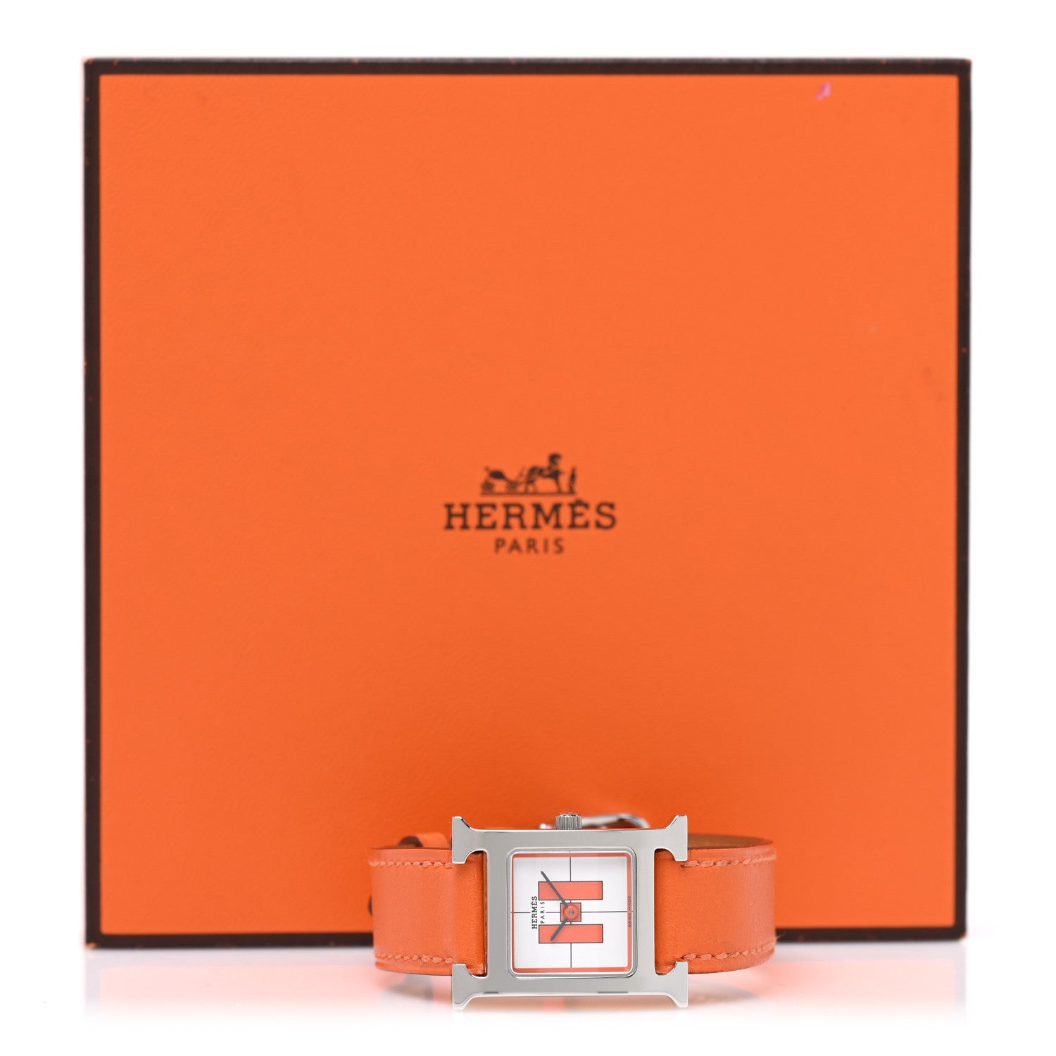 エルメス Hウォッチ 21mm ステンレス Orange スイフト