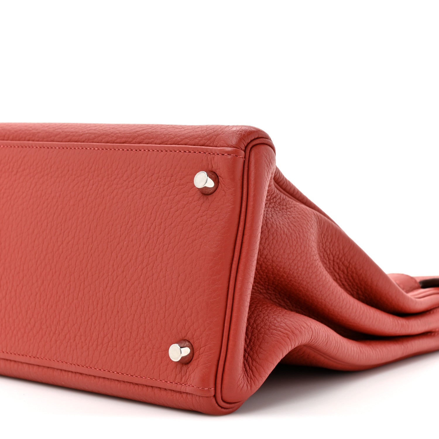 HERMES KELLY 35 RETOURNE ROUGE VENETIAN TOGO SILVER HARDWARE
