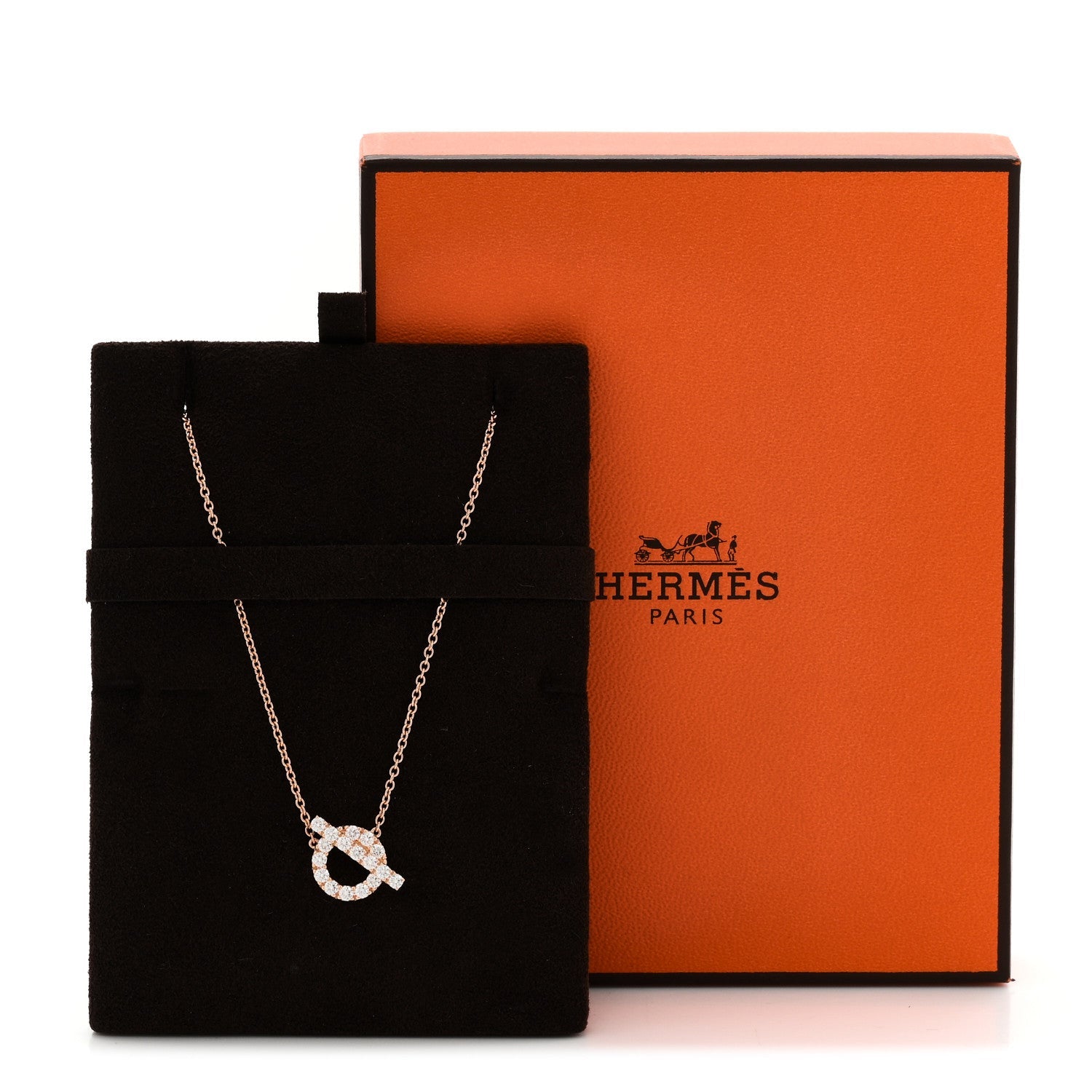 エルメス フィネス ペンダントネックレス 18Kローズゴールド HERMES 18K ROSE GOLD DIAMOND FINESSE PENDANT NECKLACE