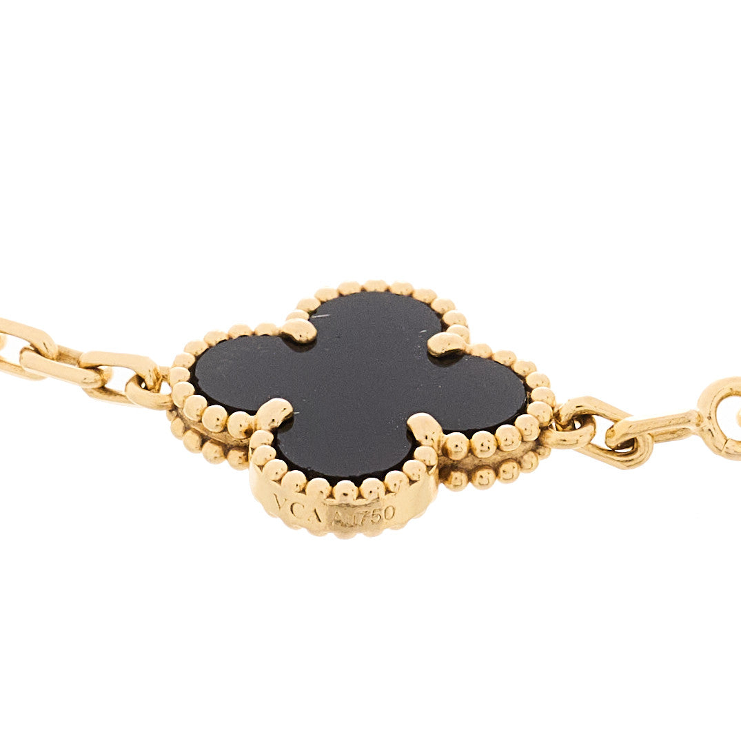 ヴァンクリーフ＆アーペル ヴィンテージアルハンブラ 5モチーフ ブレスレット ブラックオニキス 18K イエローゴールド VAN CLEEF & ARPELS VINTAGE ALHAMBRA 5 MOTIFS BRACELET BLACK ONYX 18K YELLOW GOLD