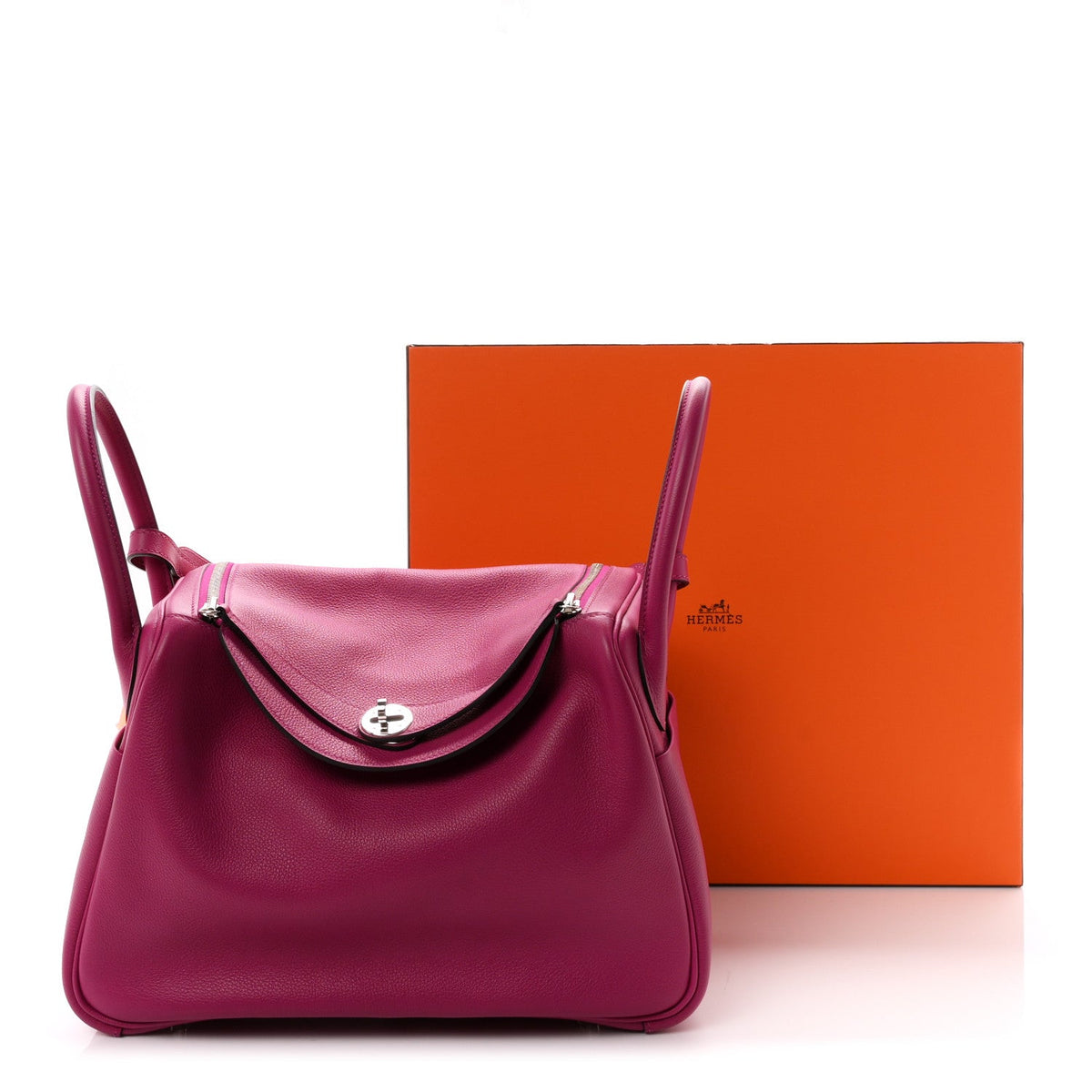 エルメス リンディ 30 Rose Pourpre エバーカラー シルバー金具 HERMES LINDY 30 ROSE POURPRE EVERCOLOR SILVER HARDWARE
