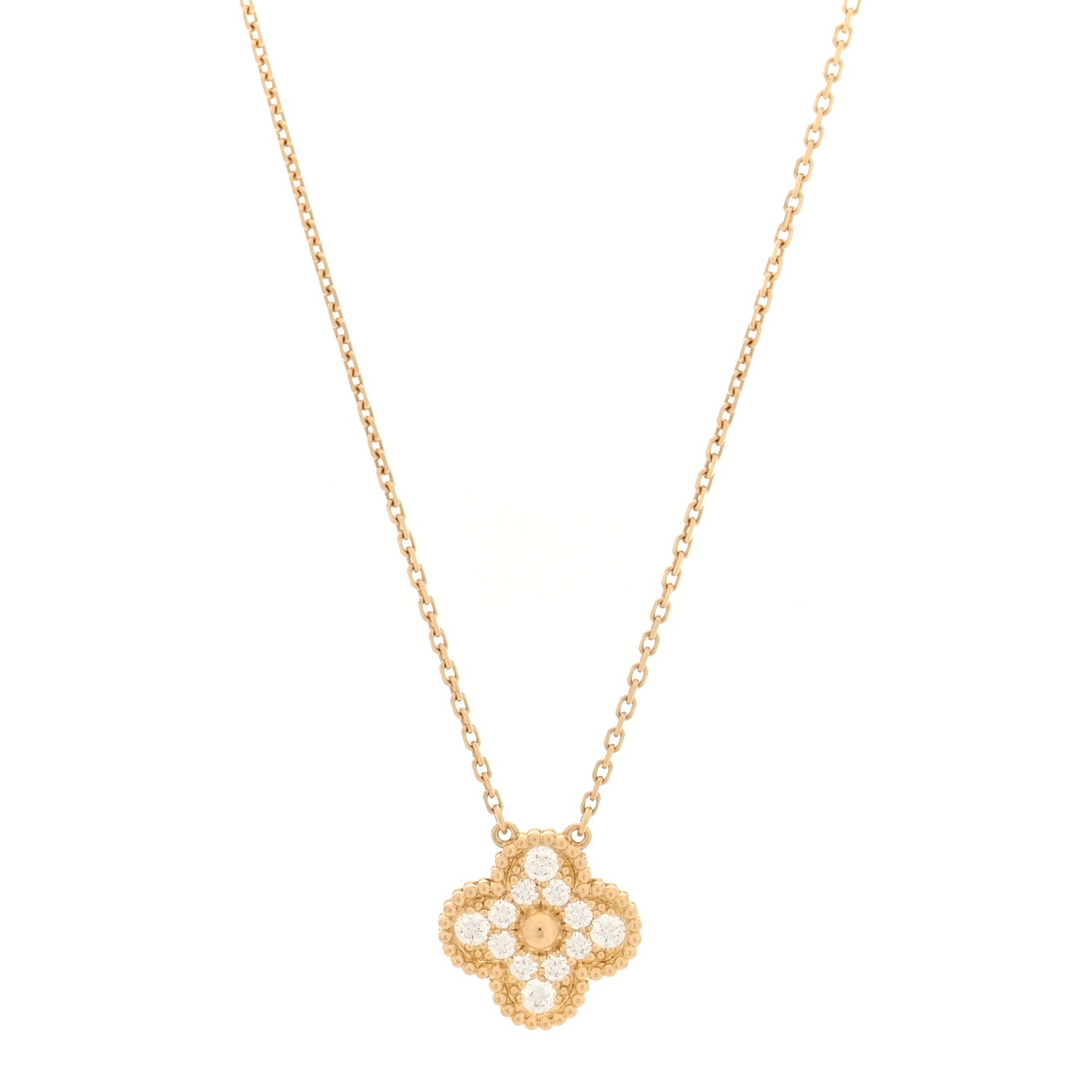 ヴァンクリーフ＆アーペル ヴィンテージアルハンブラ ペンダントネックレス ダイヤモンド 18K イエローゴールド VAN CLEEF & ARPELS VINTAGE ALHAMBRA PENDANT NECKLACE DIAMOND 18K YELLOW GOLD