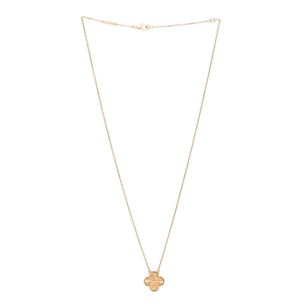 ヴァンクリーフ＆アーペル ヴィンテージアルハンブラ ペンダントネックレス ギョーシェ 18K イエローゴールド VAN CLEEF & ARPELS VINTAGE ALHAMBRA PENDANT NECKLACE GUILLOCHÉ 18K YELLOW GOLD