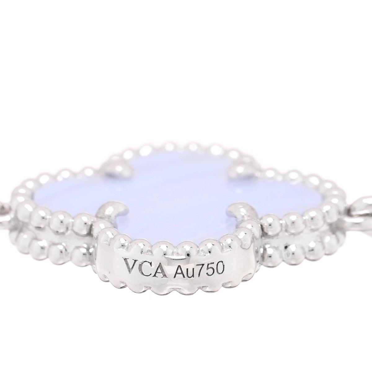 ヴァンクリーフ＆アーペル ヴィンテージアルハンブラ 5モチーフ ブレスレット カルセドニー 18K ホワイトゴールド VAN CLEEF & ARPELS VINTAGE ALHAMBRA 5 MOTIFS BRACELET CHALCEDONY 18K WHITE GOLD