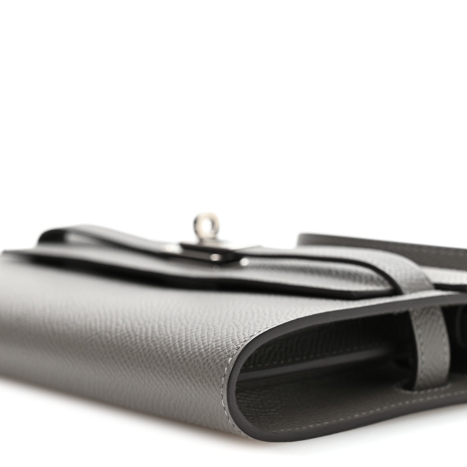 HERMES KELLY TO GO WALLET GRIS MEYER EPSOM SILVER HARDWARE