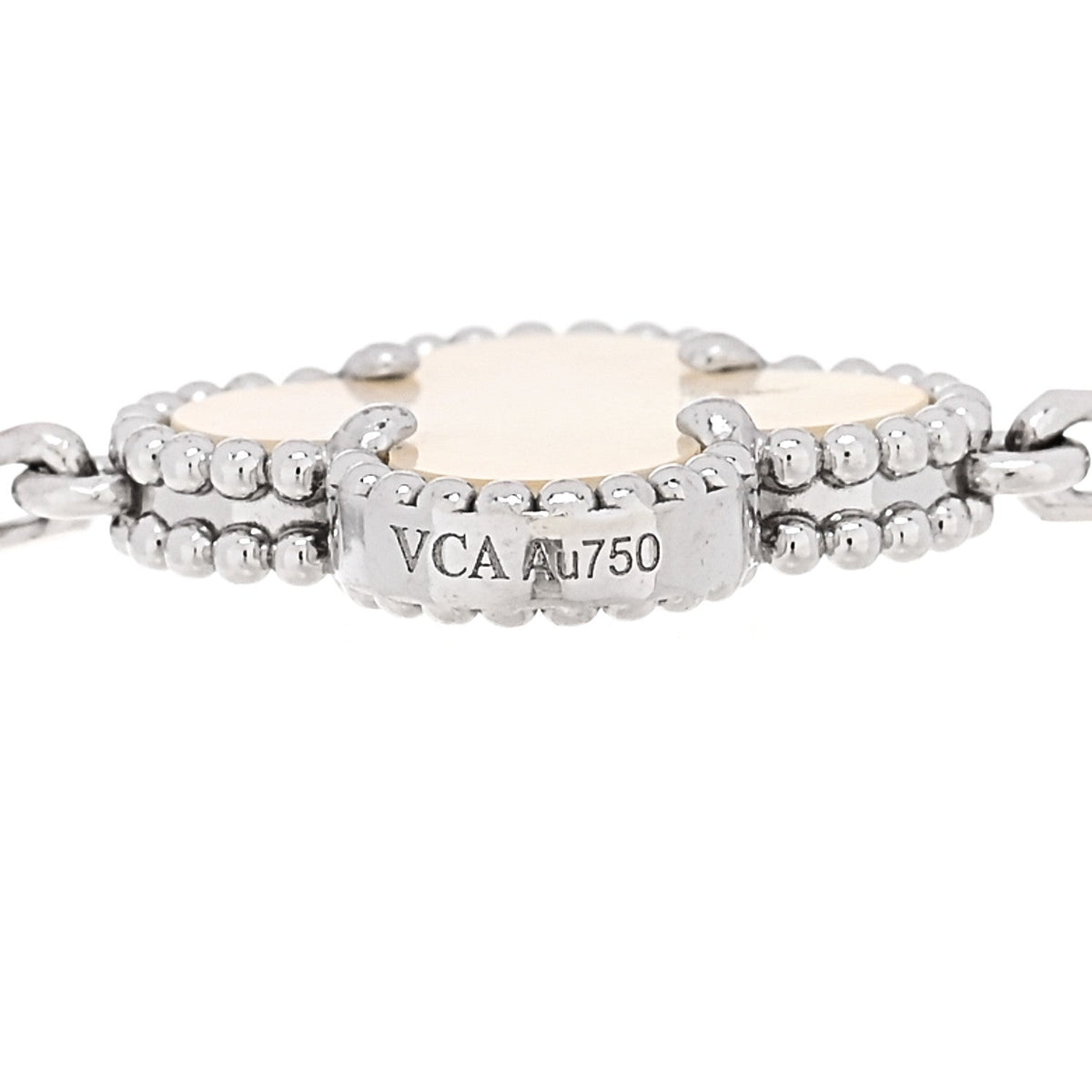 ヴァンクリーフ＆アーペル ヴィンテージアルハンブラ 5モチーフ ブレスレット マザーオブパール 18K ホワイトゴールド VAN CLEEF & ARPELS VINTAGE ALHAMBRA 5 MOTIFS BRACELET MOTHER OF PEARL 18K WHITE GOLD