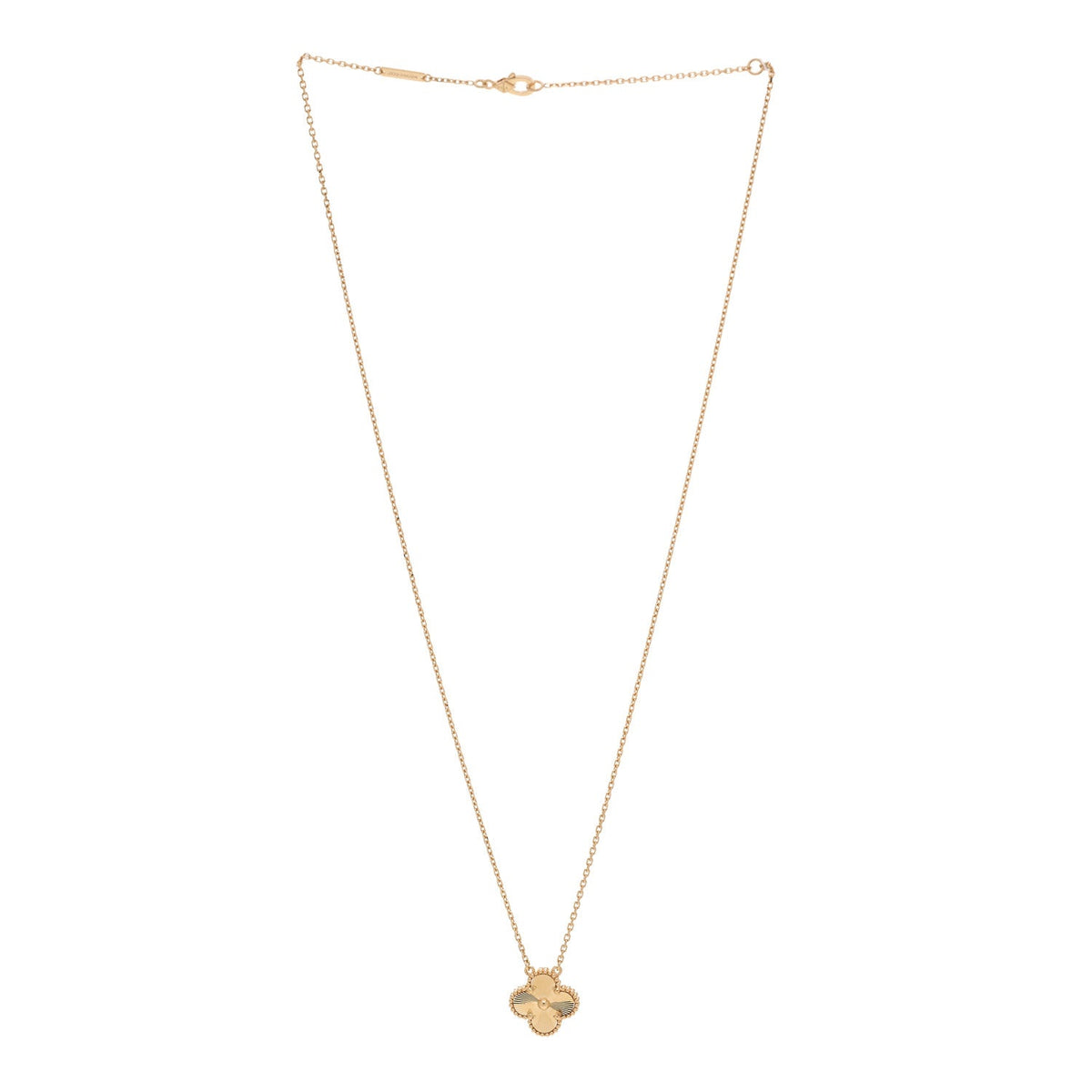 ヴァンクリーフ＆アーペル ヴィンテージアルハンブラ ペンダントネックレス ギョーシェ 18K イエローゴールド VAN CLEEF & ARPELS VINTAGE ALHAMBRA PENDANT NECKLACE GUILLOCHÉ 18K YELLOW GOLD