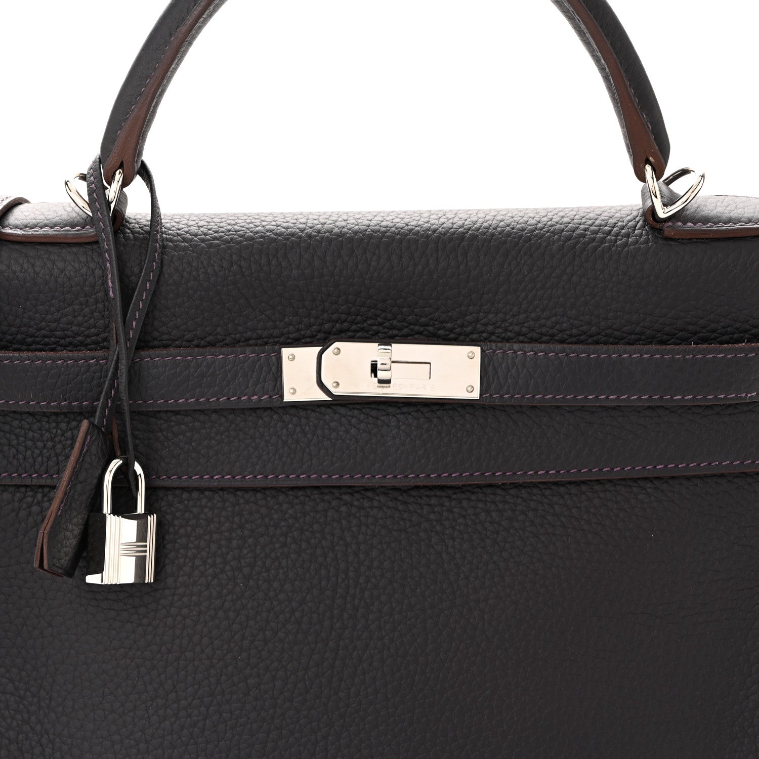 HERMES KELLY 32 RETOURNE PRUNOIR TAURILLON CLEMENCE SILVER HARDWARE