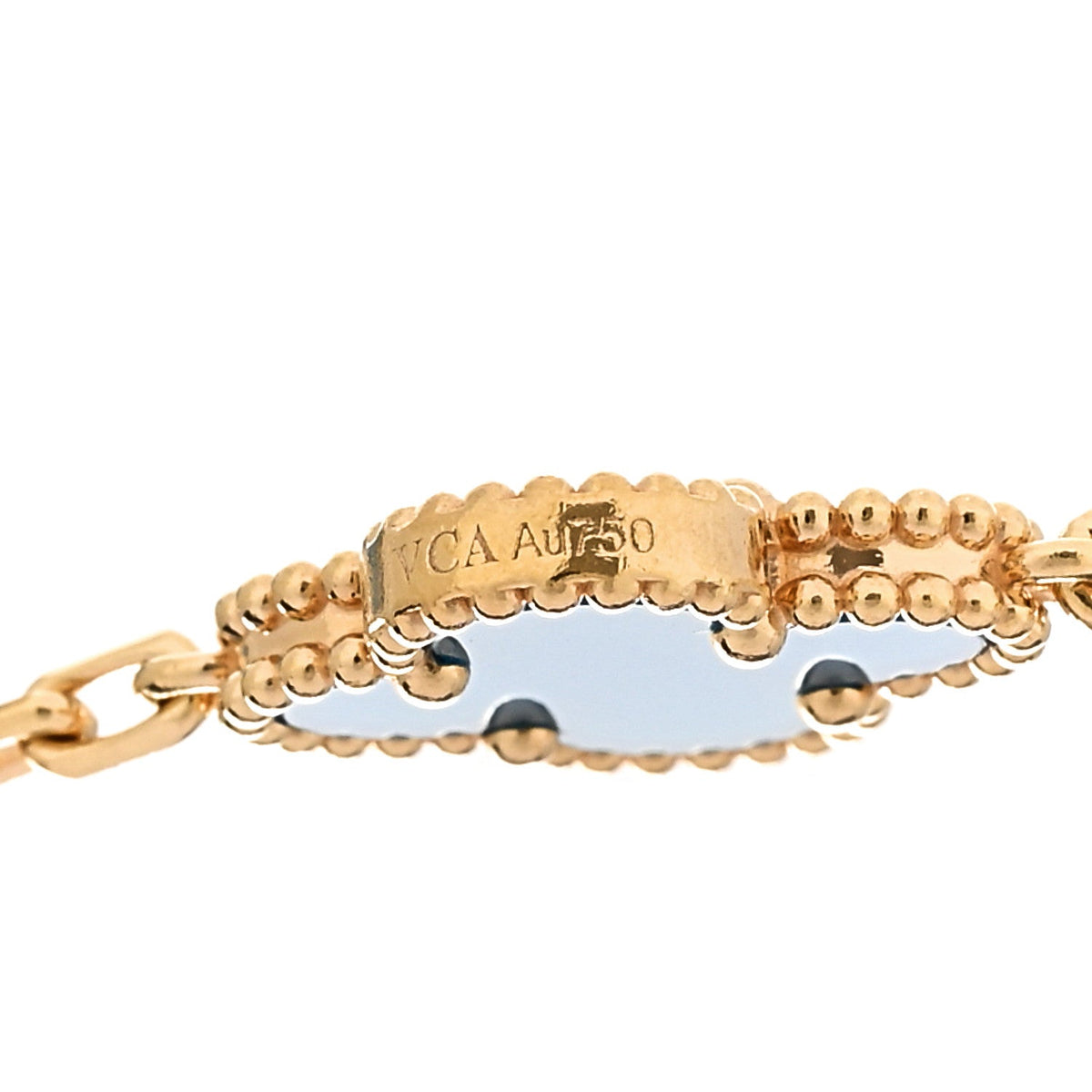 ヴァンクリーフ＆アーペル ヴィンテージアルハンブラ 10モチーフ ネックレス ブルーアゲート 18K イエローゴールド VAN CLEEF & ARPELS VINTAGE ALHAMBRA 10 MOTIFS NECKLACE BLUE AGATE 18K YELLOW GOLD