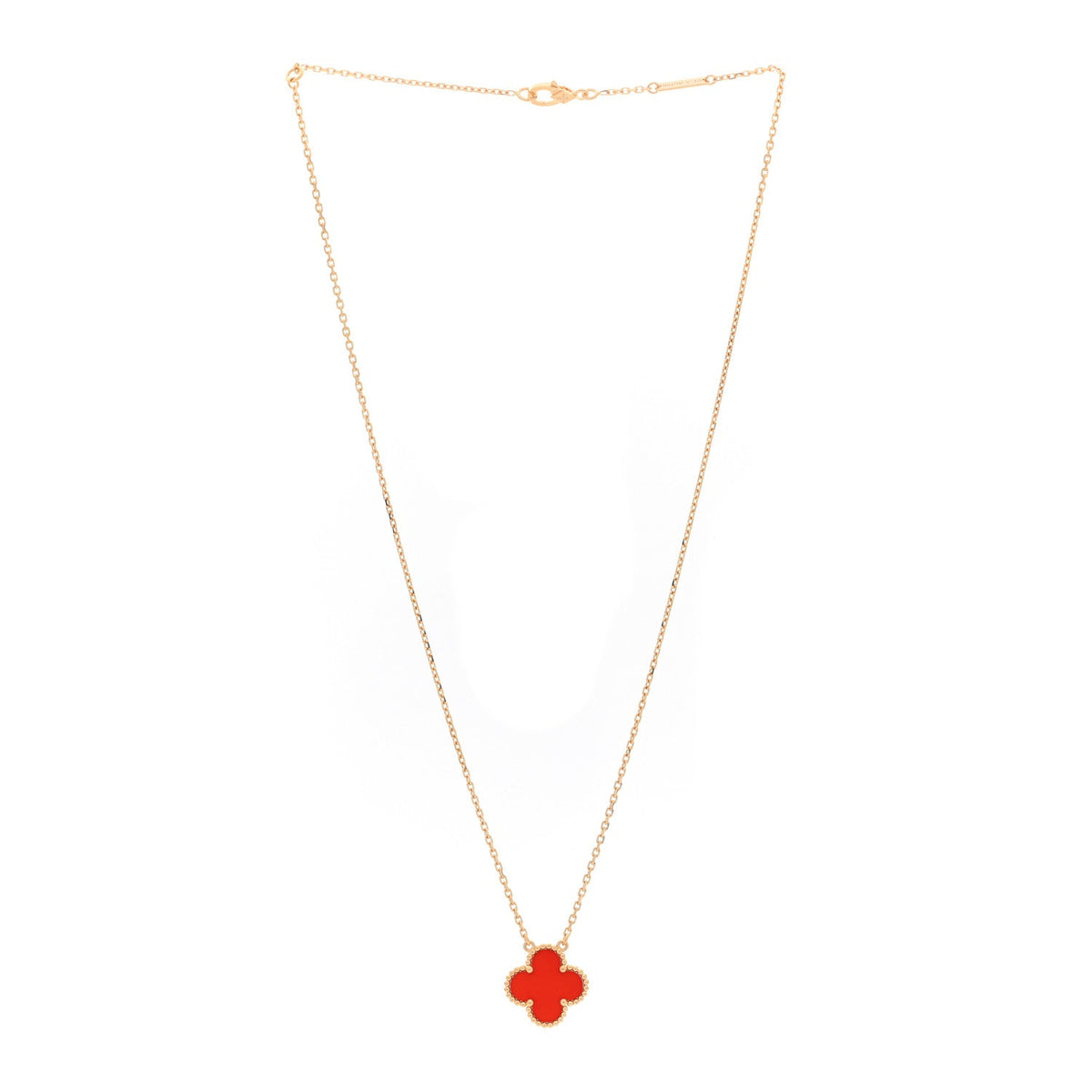 ヴァンクリーフ＆アーペル ヴィンテージアルハンブラ ペンダントネックレス カーネリアン 18K イエローゴールド VAN CLEEF & ARPELS VINTAGE ALHAMBRA PENDANT NECKLACE CARNELIAN 18K YELLOW GOLD