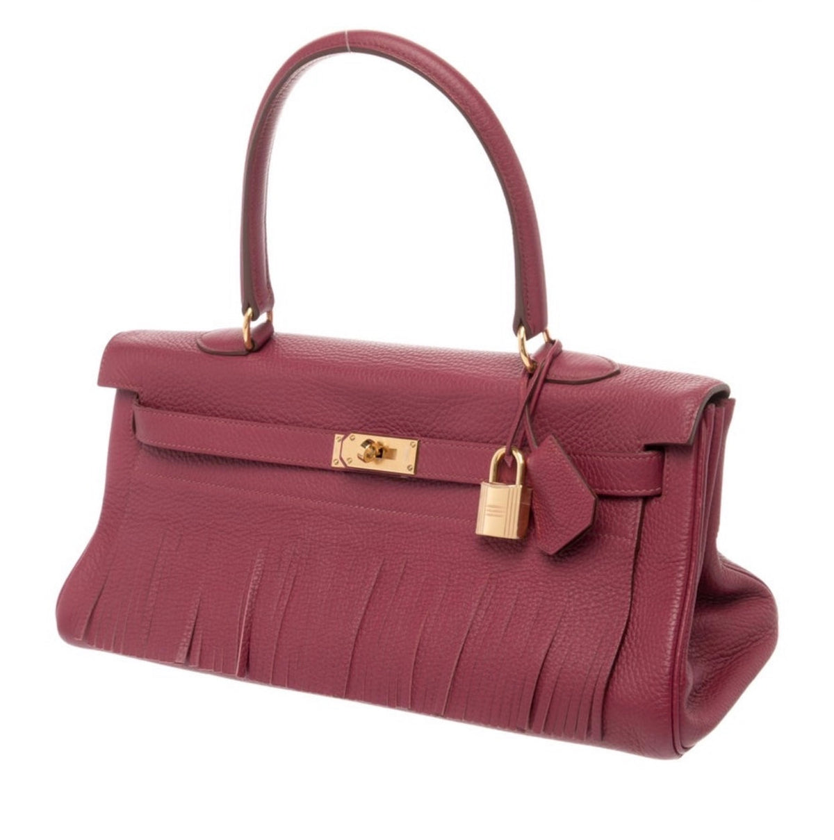 エルメス ショルダーケリー 42 フリンジ Bois de Rose クレマンス ゴールド金具 HERMES SHOULDER KELLY 42 FRINGE BOIS DE ROSE CLEMENCE GOLD HARDWARE