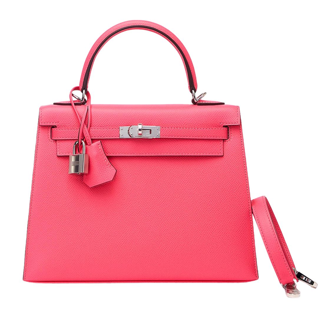 エルメス ケリー 25 Rose Azalee エプソン シルバー金具 HERMES KELLY 25 ROSE AZALEE EPSOM SILVER HARDWARE