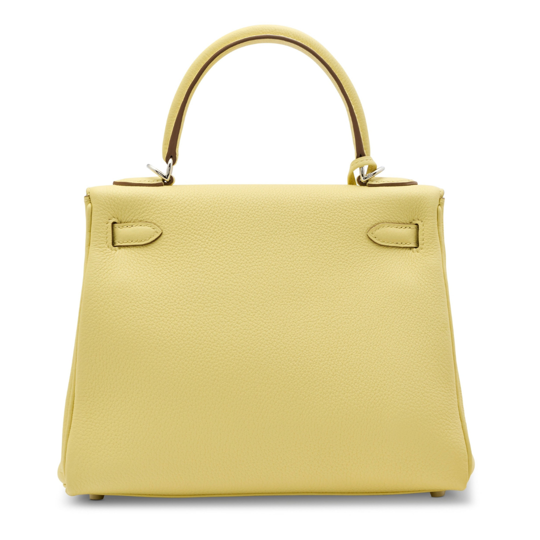 エルメス ケリー２５ 内縫い Jaune Poussin トゴ シルバー金具 HERMES KELLY RETOURNE 25 JAUNE POUSSIN TOGO SILVER HARDWARE