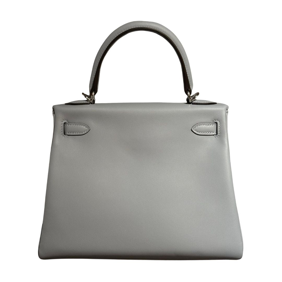 エルメス ケリー 25 Gris Pantin スイフト シルバー金具 HERMES KELLY