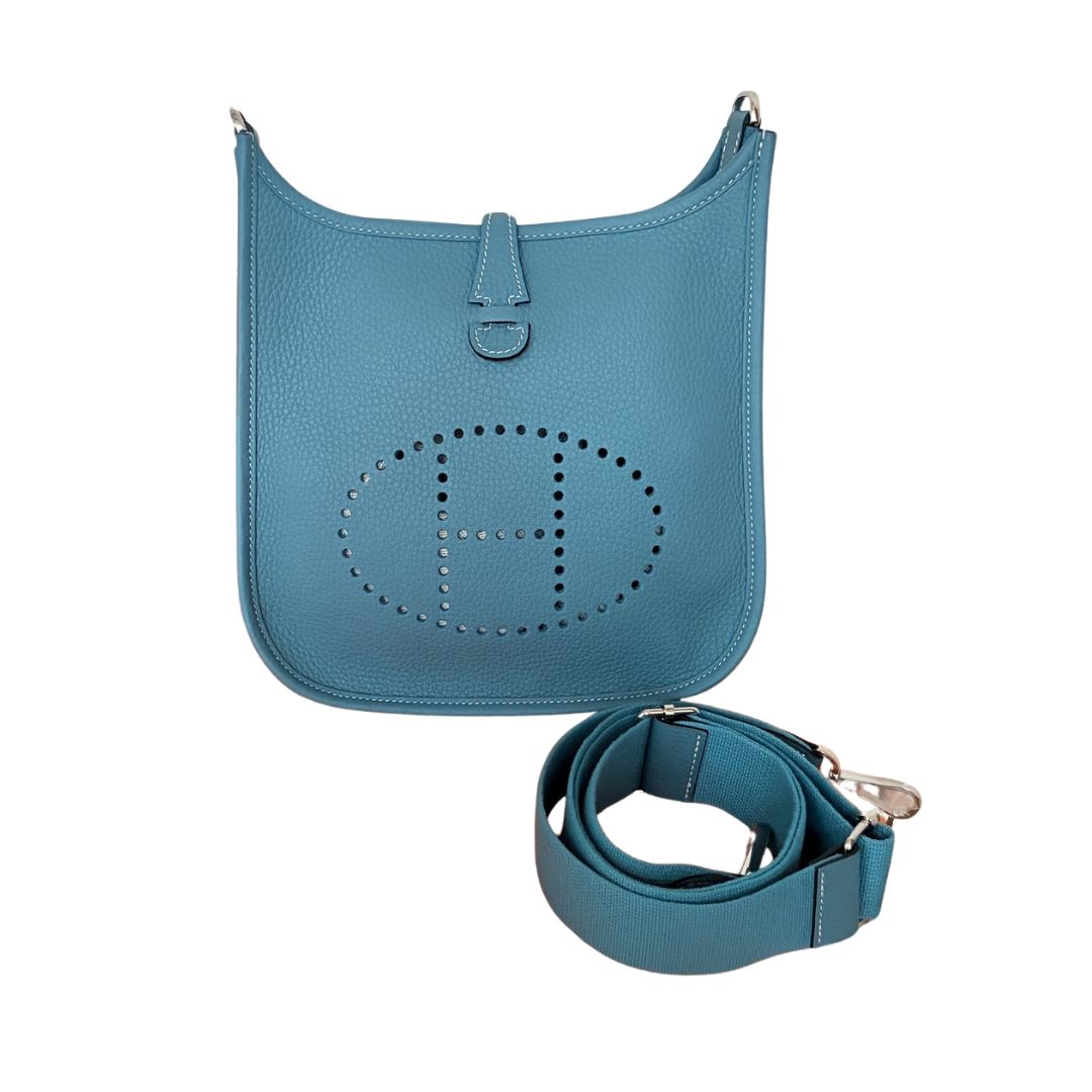 エルメス エヴリン 23 New Bleu Jean トリヨンクレマンス シルバー金具 エブリン HERMES EVELYNE 23 NEW BLEU JEAN TAURILLON CLEMENCE SILVER HARDWARE