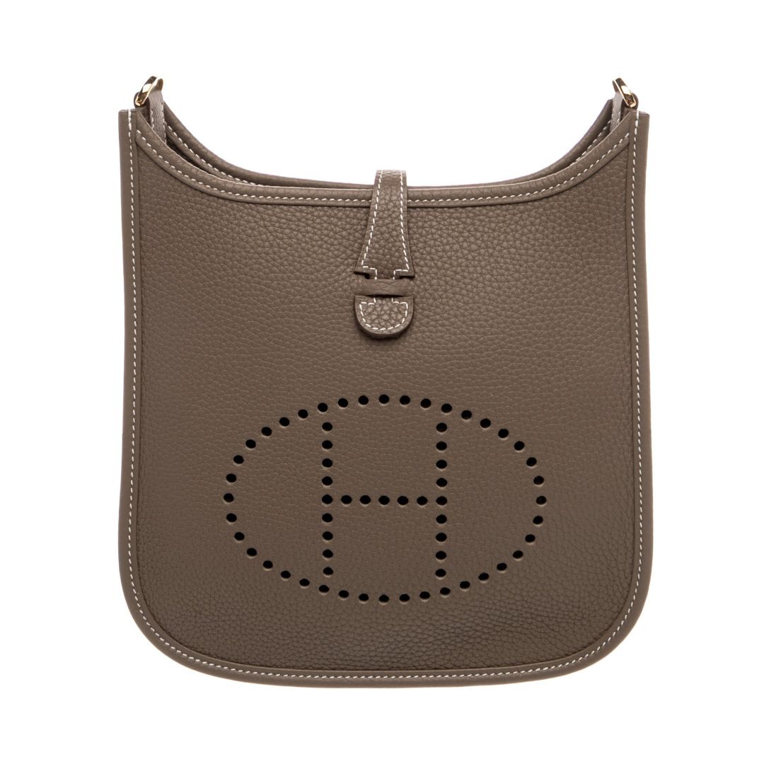 エルメス エヴリン 23 Etoupe トリヨンクレマンス ゴールド金具 エブリン ショルダーバッグ HERMES EVELYNE 23 ETOUPE TAURILLON CLEMENCE GOLD HARDWARE