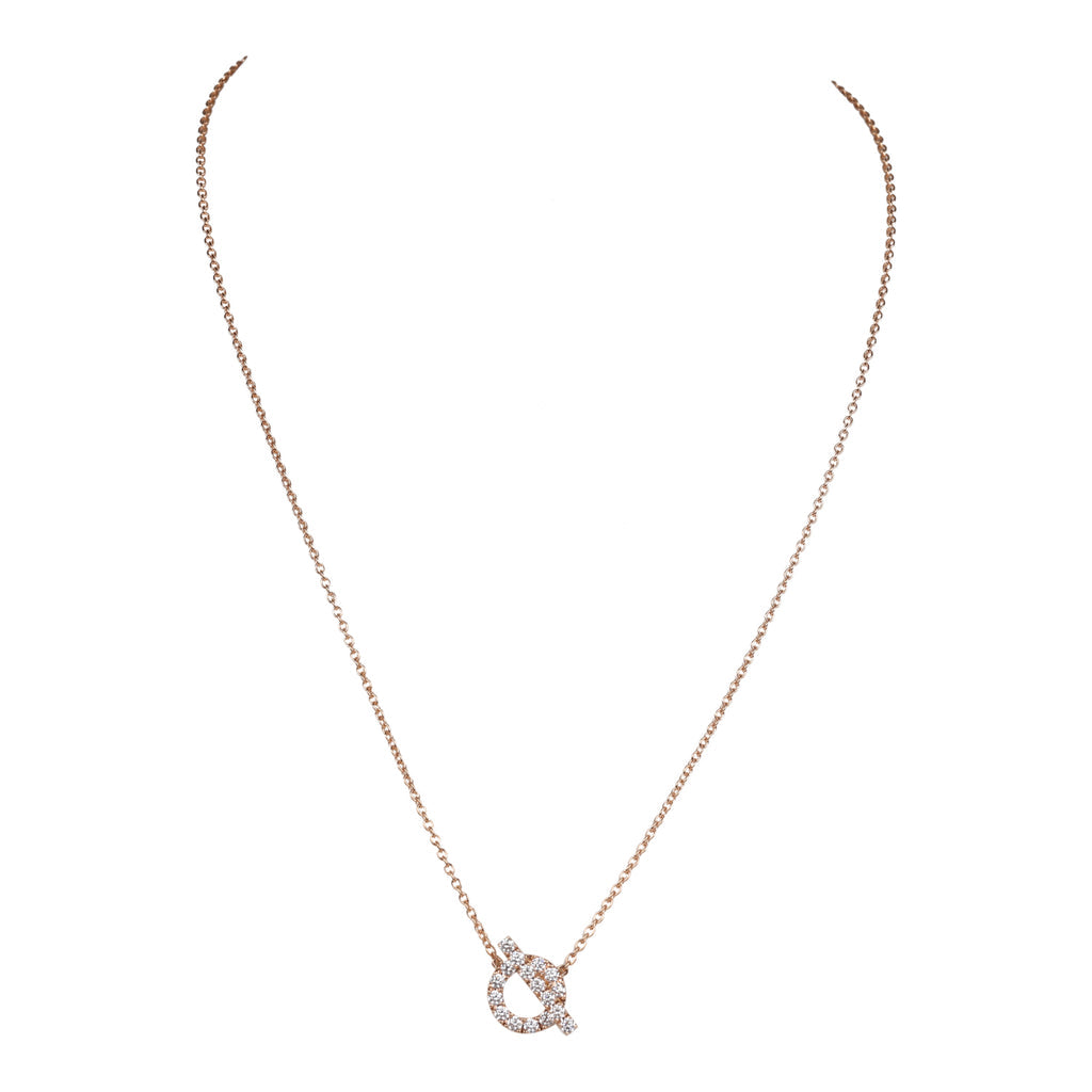 【定価以下】エルメス フィネス ローズゴールド ダイヤモンド ネックレス HERMES FINESS NECKLACE PENDANT ROSE GOLD DIAMONDS