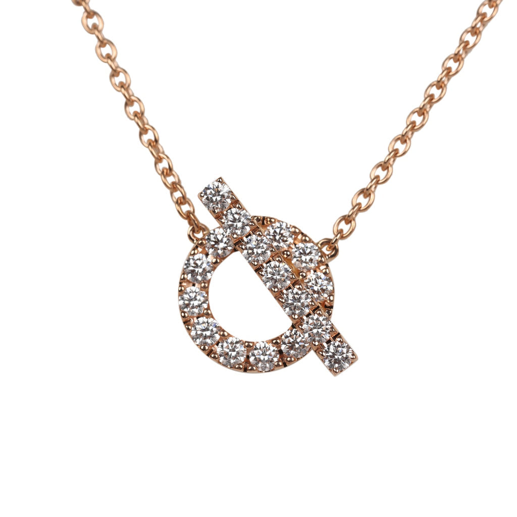 【定価以下】エルメス フィネス ローズゴールド ダイヤモンド ネックレス HERMES FINESS NECKLACE PENDANT ROSE GOLD DIAMONDS