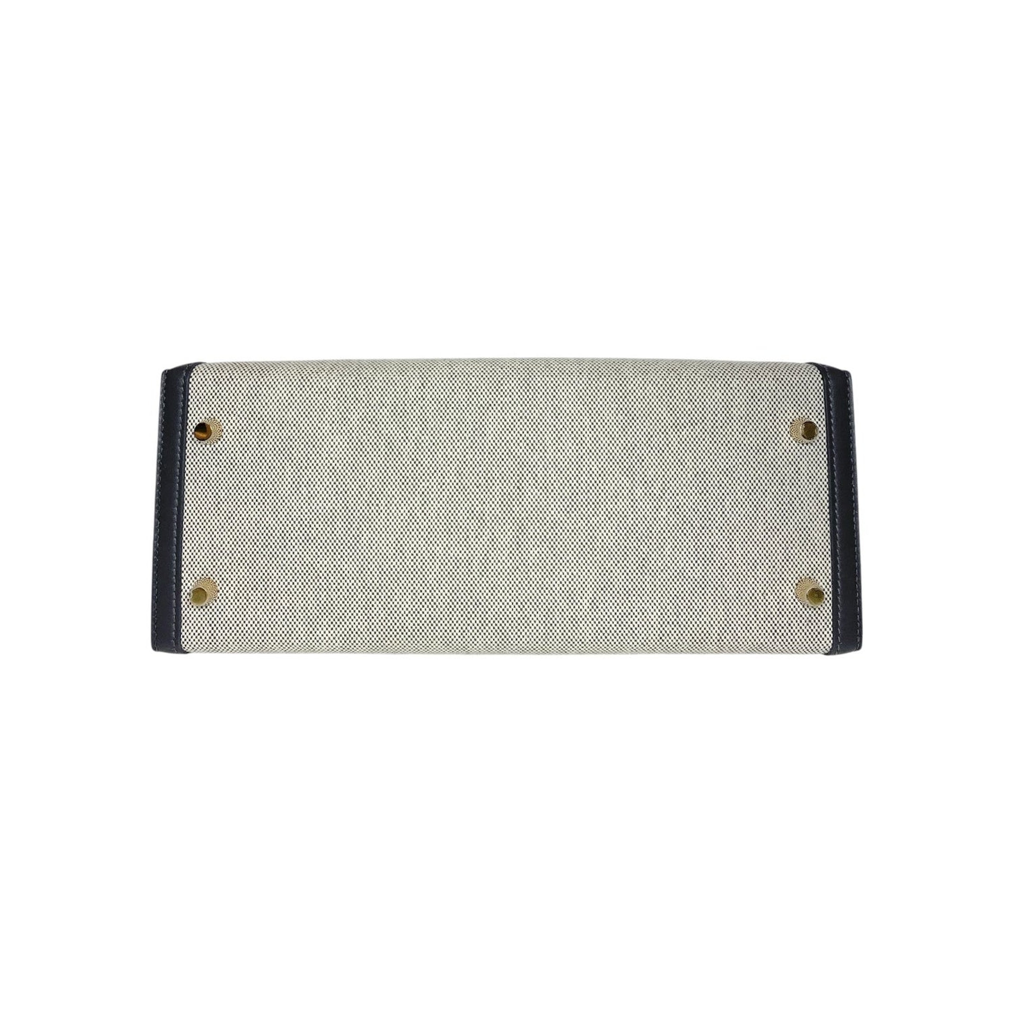 エルメス ケリー 28 Ardoise トワルアッシュ スイフト ゴールド金具 HERMES KELLY 28 ARDOISE TOILE H CANVAS SWIFT GOLD HARDWARE