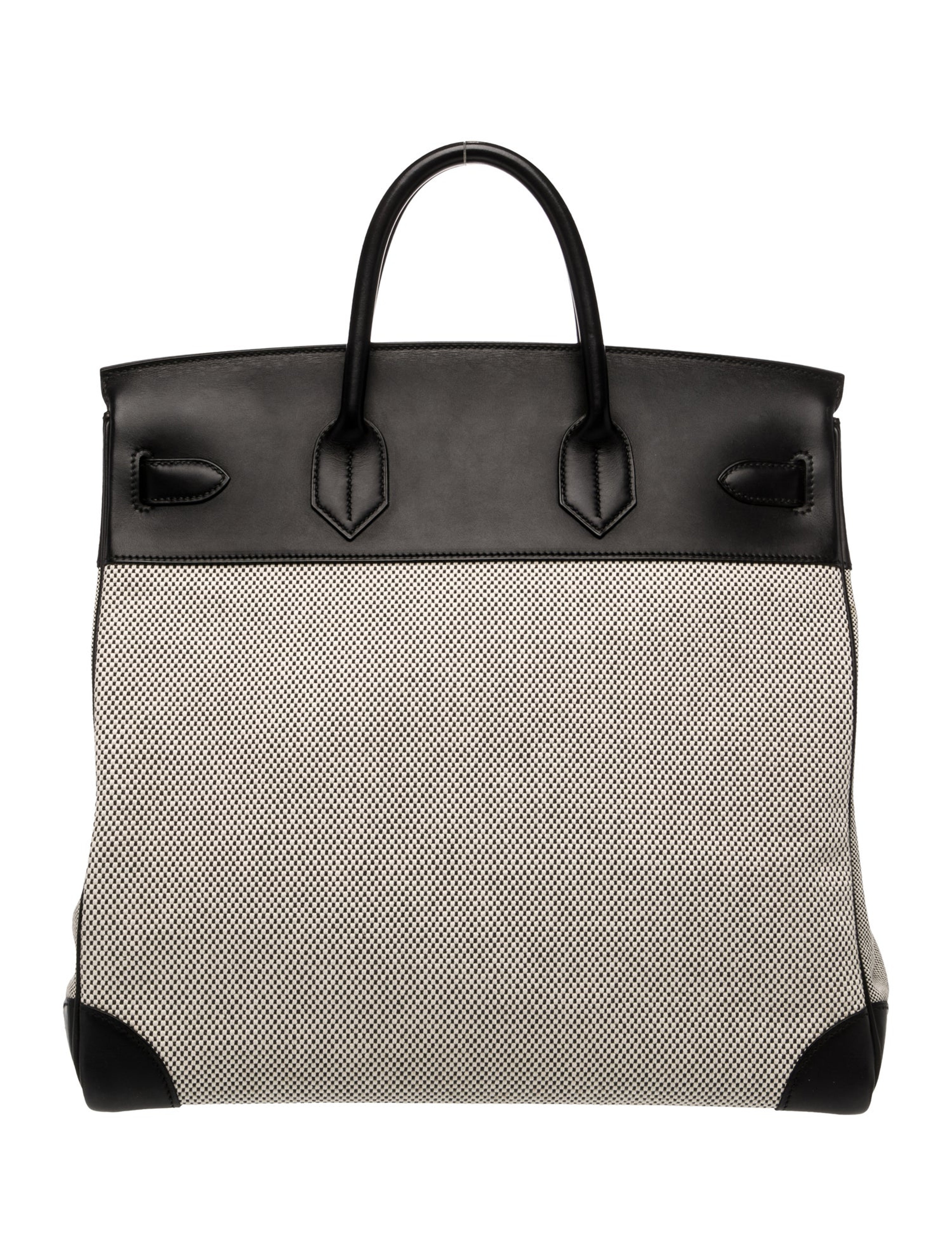 エルメス バーキン 40 オータクロア HAC Noir Ecru トワル エヴァーカーフ シルバー金具 HERMES BIRKIN 40 HAC NOIR ECRU TOILE EVERCALF SILVER HARDWARE