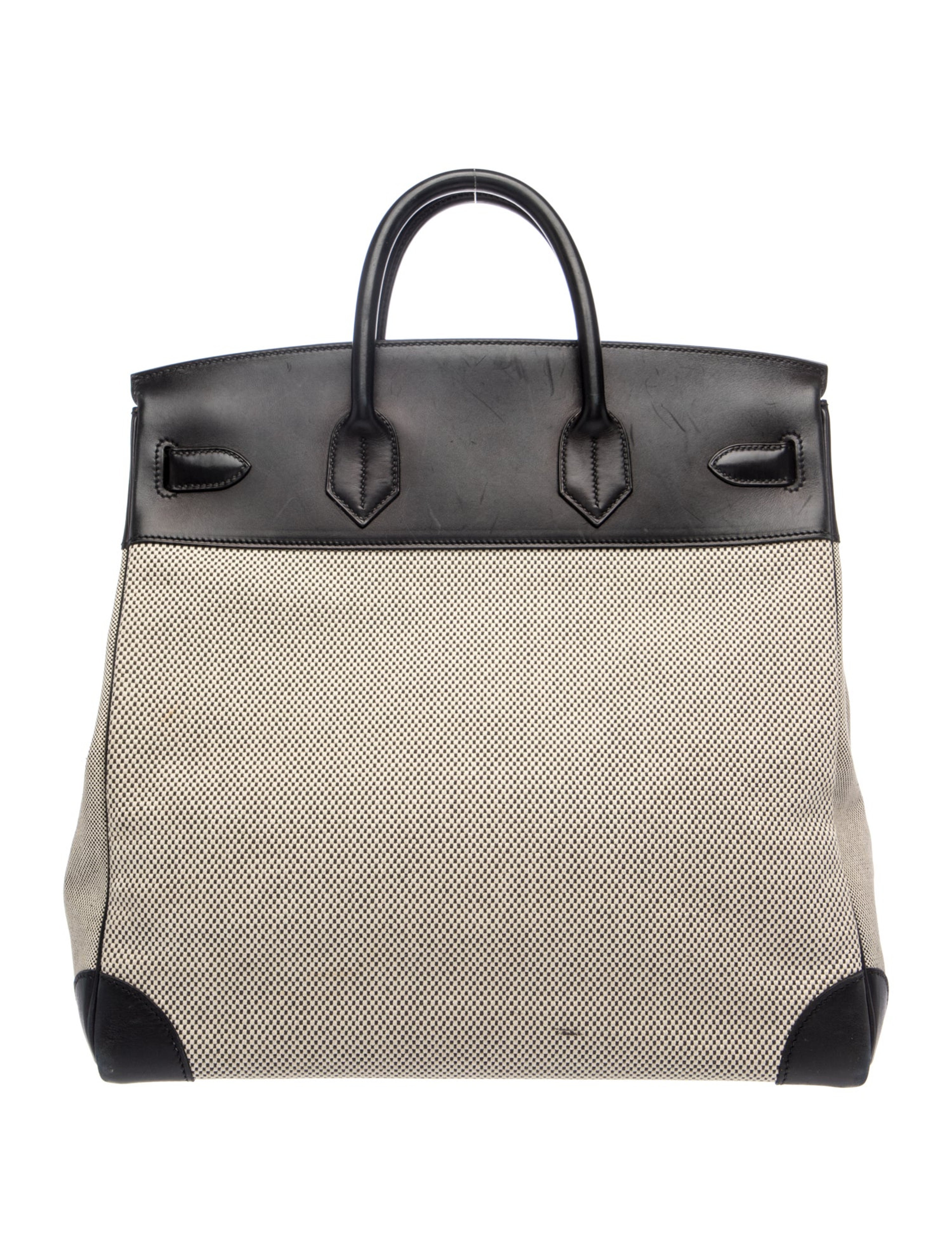 エルメス バーキン 40 オータクロア HAC Noir Ecru トワル エヴァーカーフ シャンパンゴールド金具 HERMES BIRKIN 40 HAC NOIR ECRU TOILE EVERCALF PERMABRASS GOLD HARDWARE