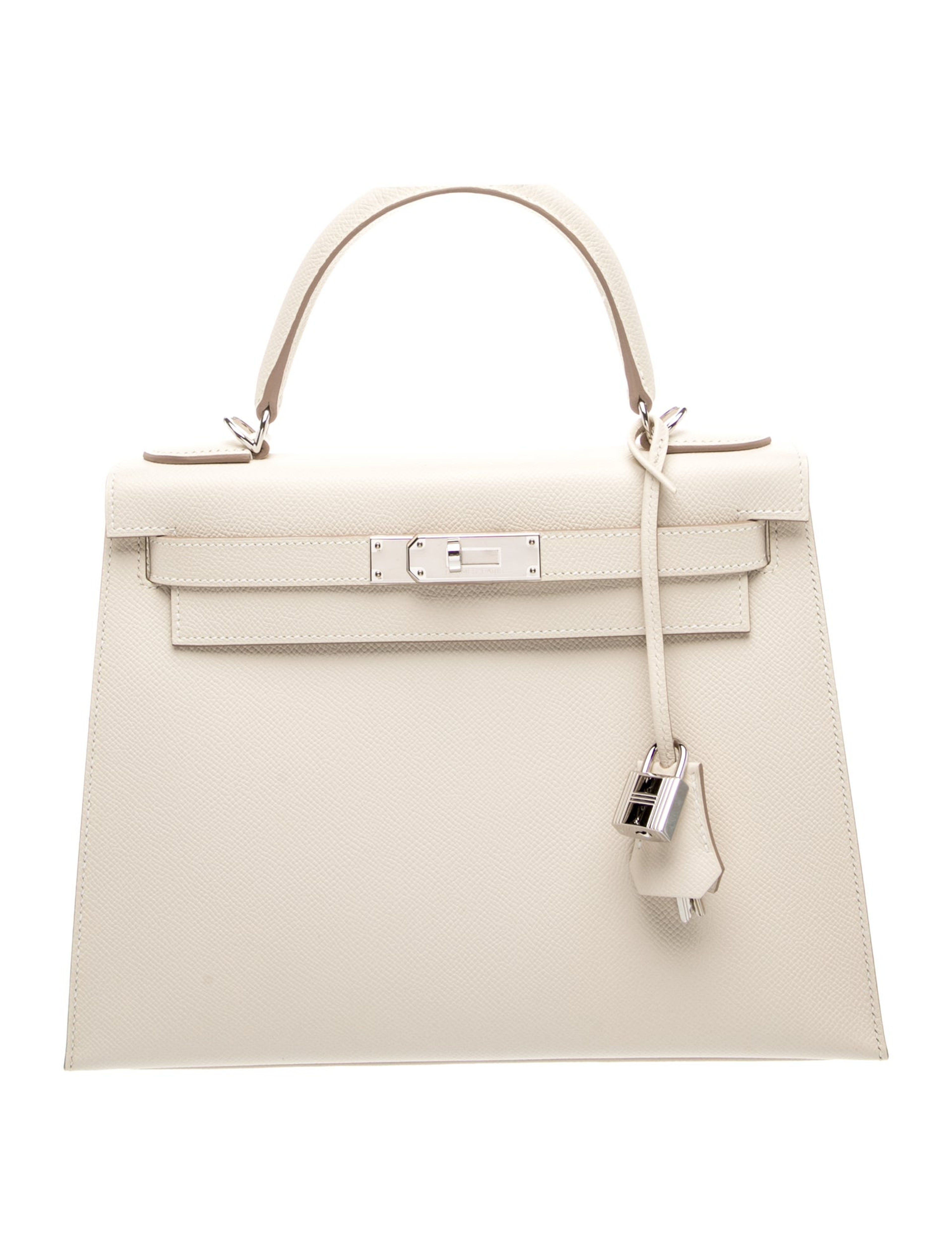 エルメス ケリー 28 Craie エプソン シルバー金具 HERMES KELLY 28