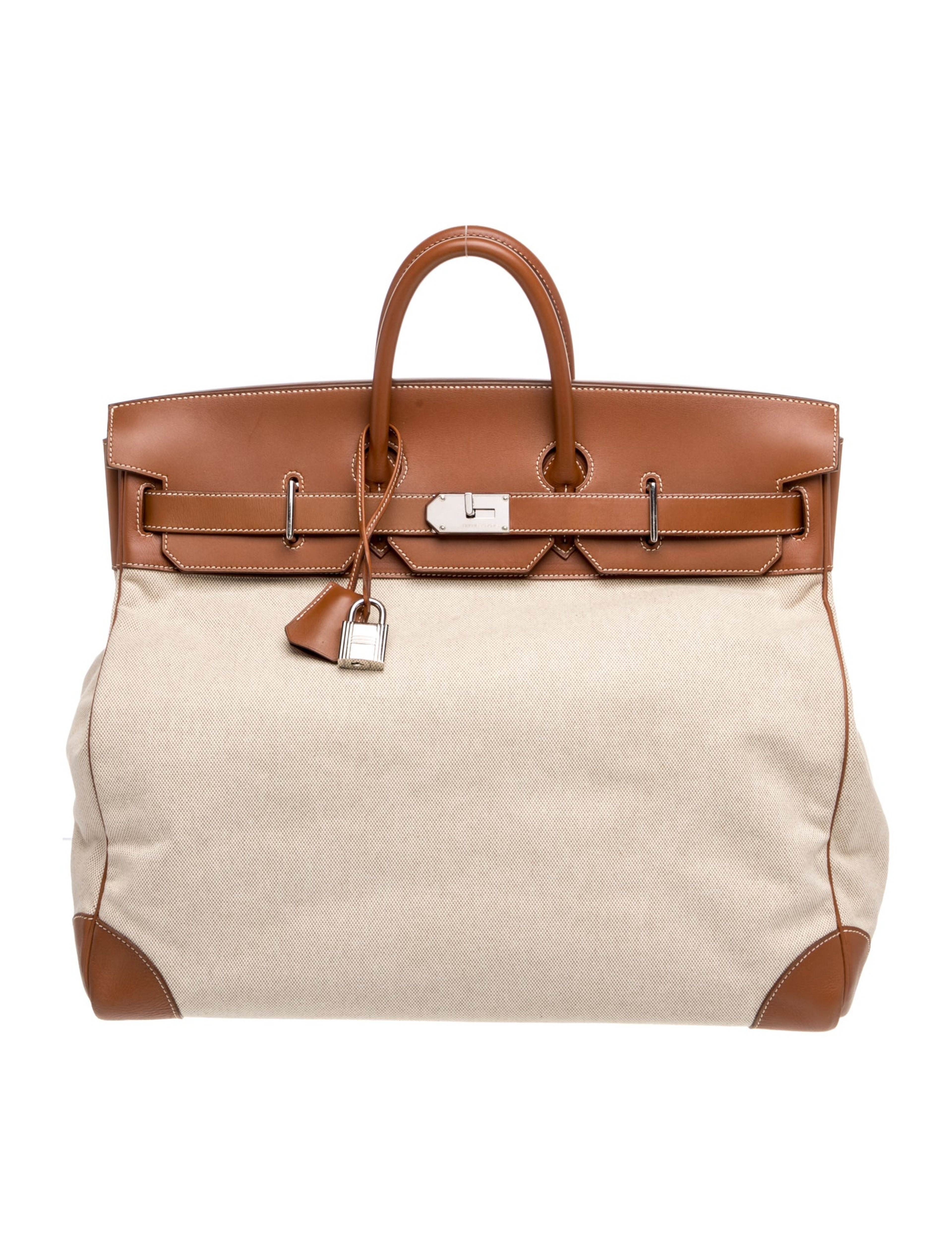 エルメス バーキン 50 オータクロア HAC Fauve Ecru ヴァッシュハンター トワル シルバー金具 HERMES BIRKIN 50 HAC FAUVE ECRU VACHE HUNTER TOILE CANVAS SILVER HARDWARE