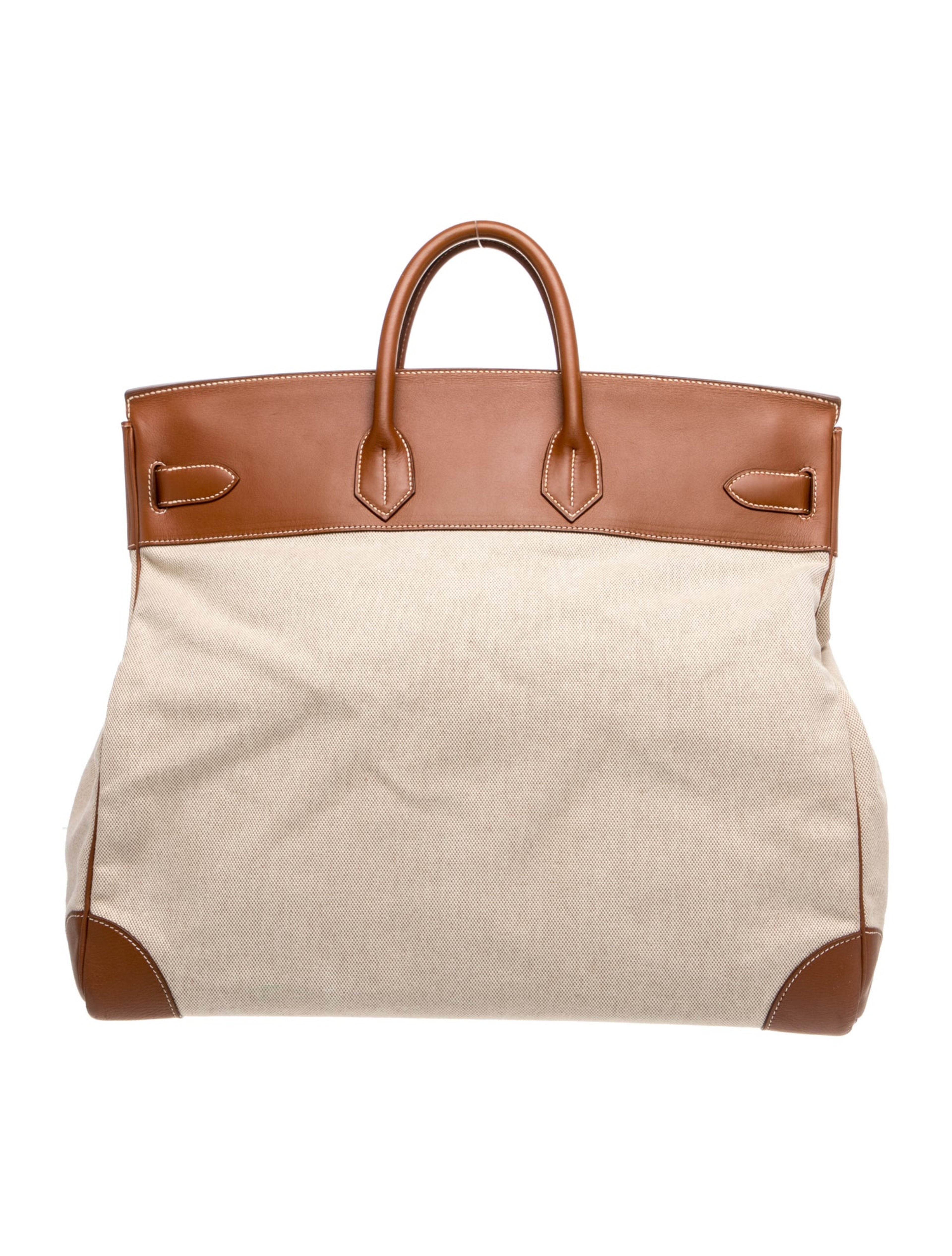 エルメス バーキン 50 オータクロア HAC Fauve Ecru ヴァッシュハンター トワル シルバー金具 HERMES BIRKIN 50 HAC FAUVE ECRU VACHE HUNTER TOILE CANVAS SILVER HARDWARE