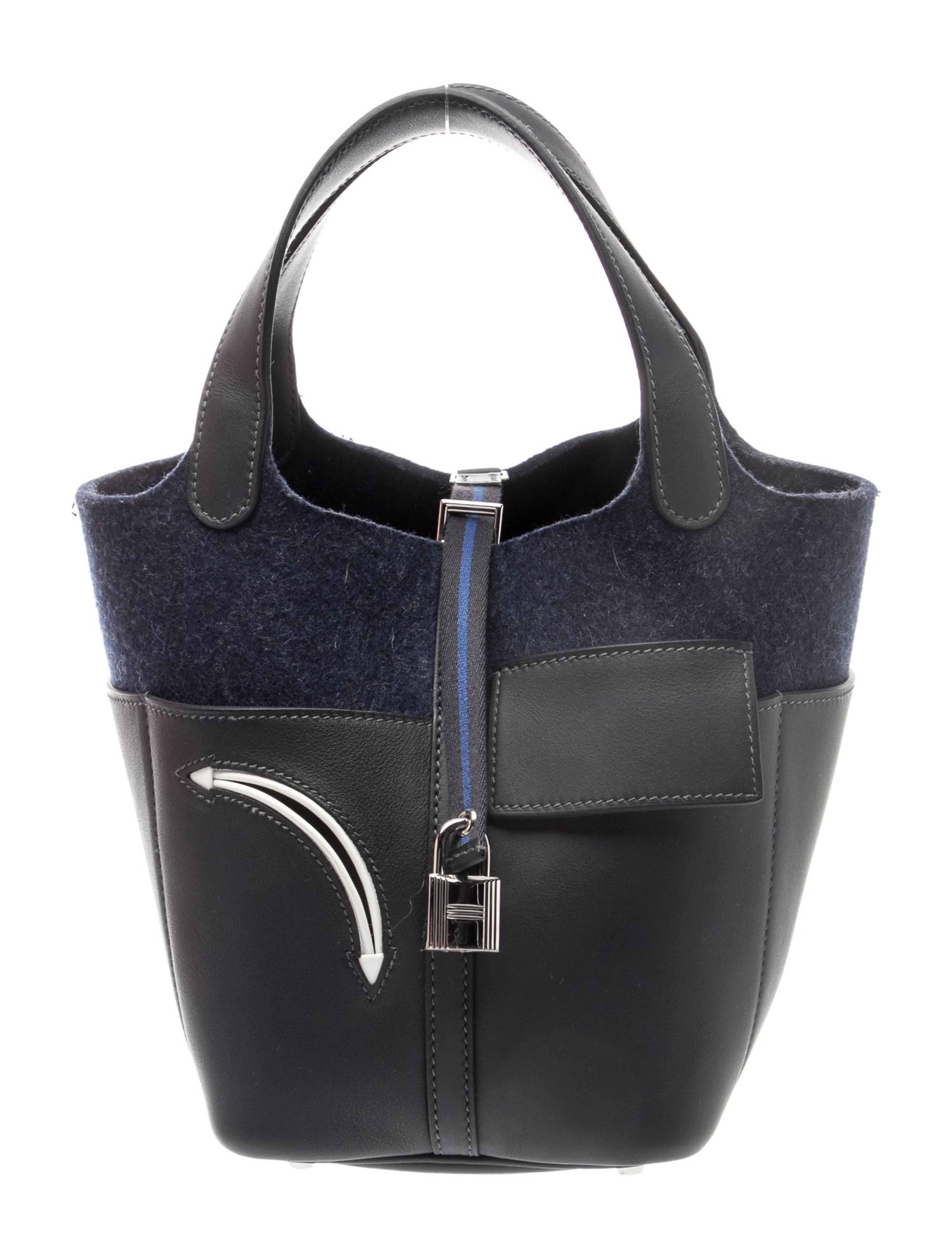 エルメス ピコタンロック PM 18 ゴーチーム Bleu Nuit Caban フェルト / スイフト シルバー金具 HERMES PICOTIN LOCK PM 18 GO TEAM BLEU NUIT CABAN FEUTRE SWIFT SILVER HARDWARE