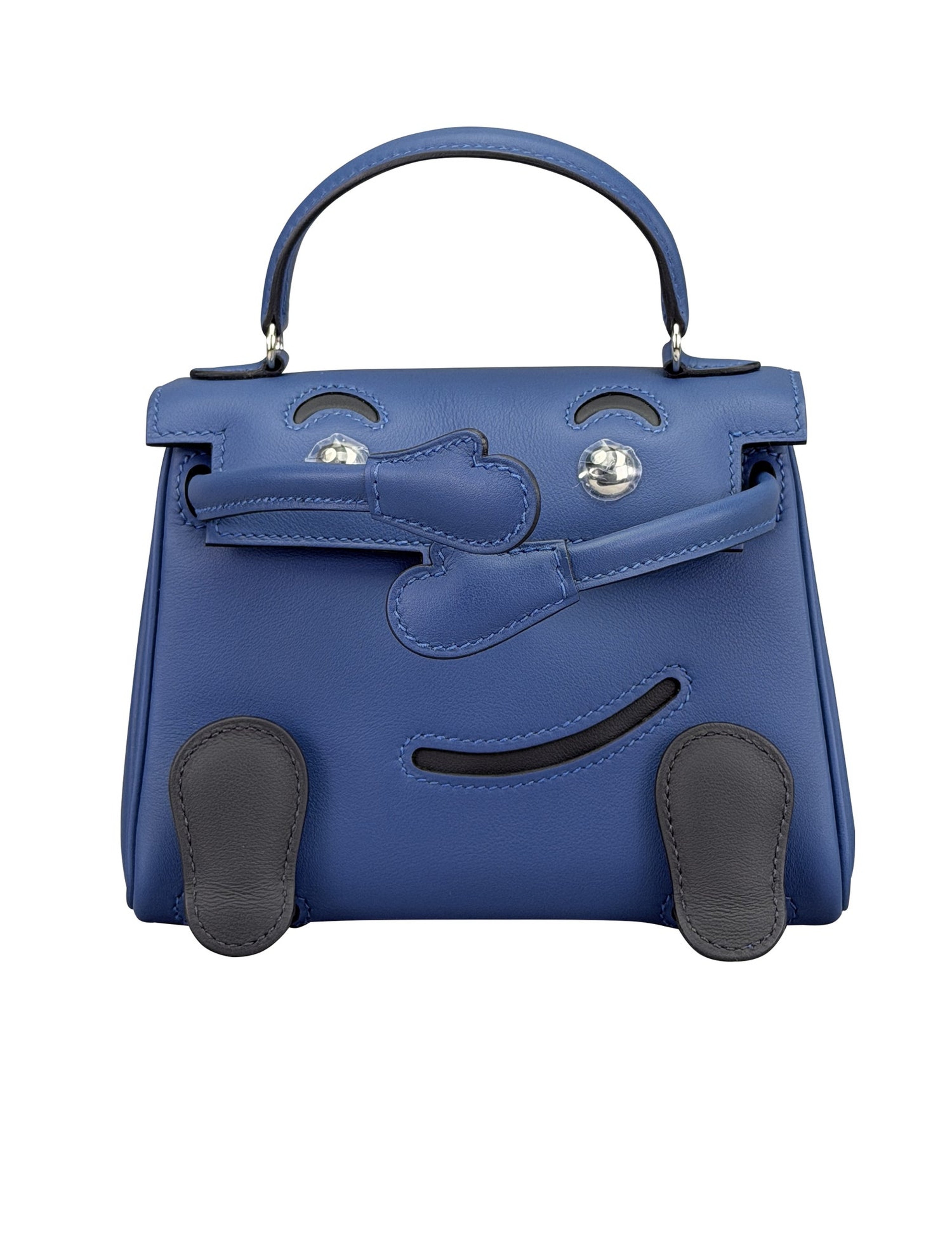 エルメス ケリードール 16 Bleu Tie Caban スイフト シルバー金具 HERMES KELLY DOLL 16 QUELLE IDOLE BLEU TIE CABAN SWIFT SILVER HARDWARE