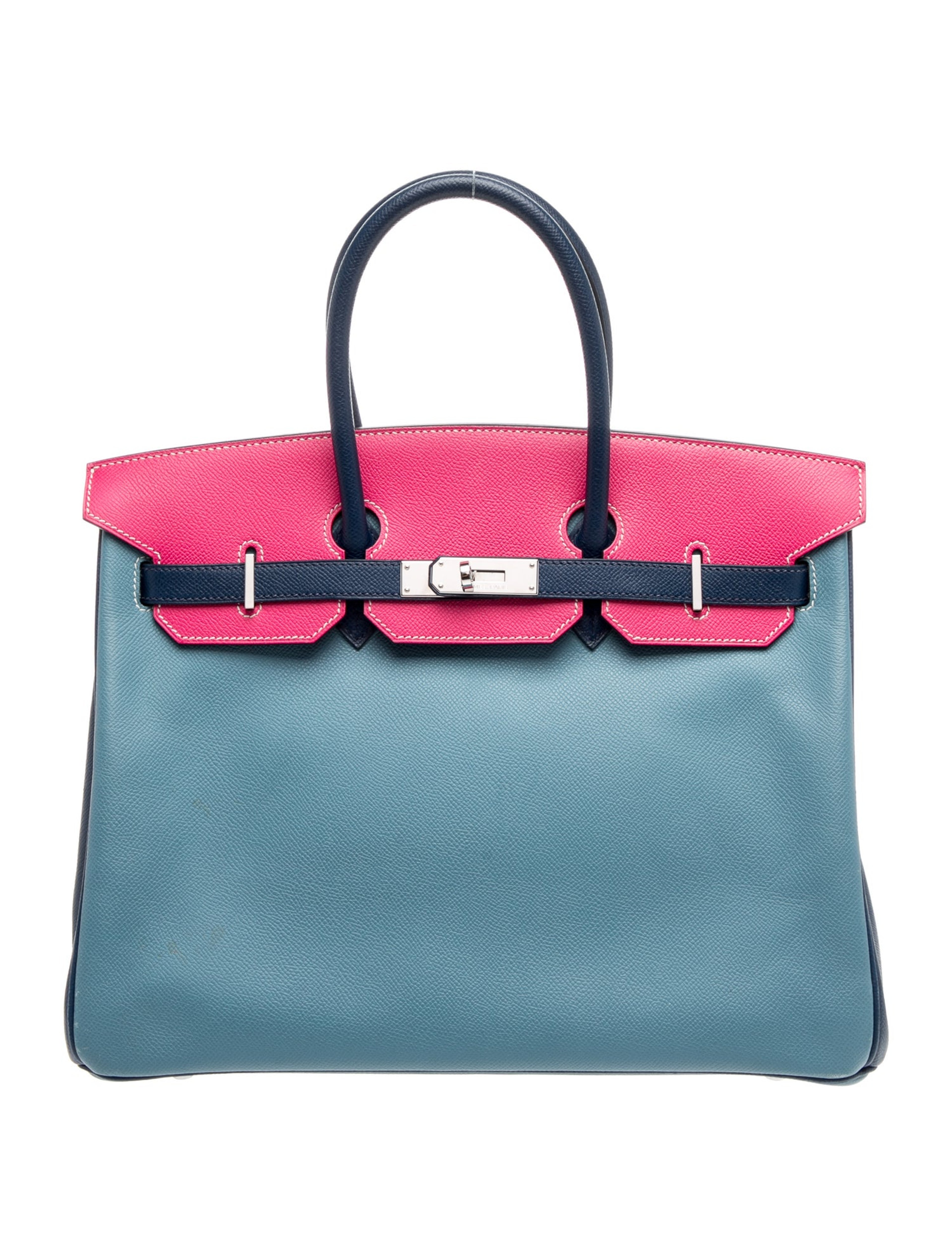 エルメス バーキン 35 スペシャルオーダー Bleu Jean Bleu De Malte Rose Tyrien エプソン シルバー金具 パーソナルオーダー ホースシュー HERMES BIRKIN 35 BLEU JEAN BLEU DE MALTE ROSE TYRIEN EPSOM SILVER HARDWARE HSS