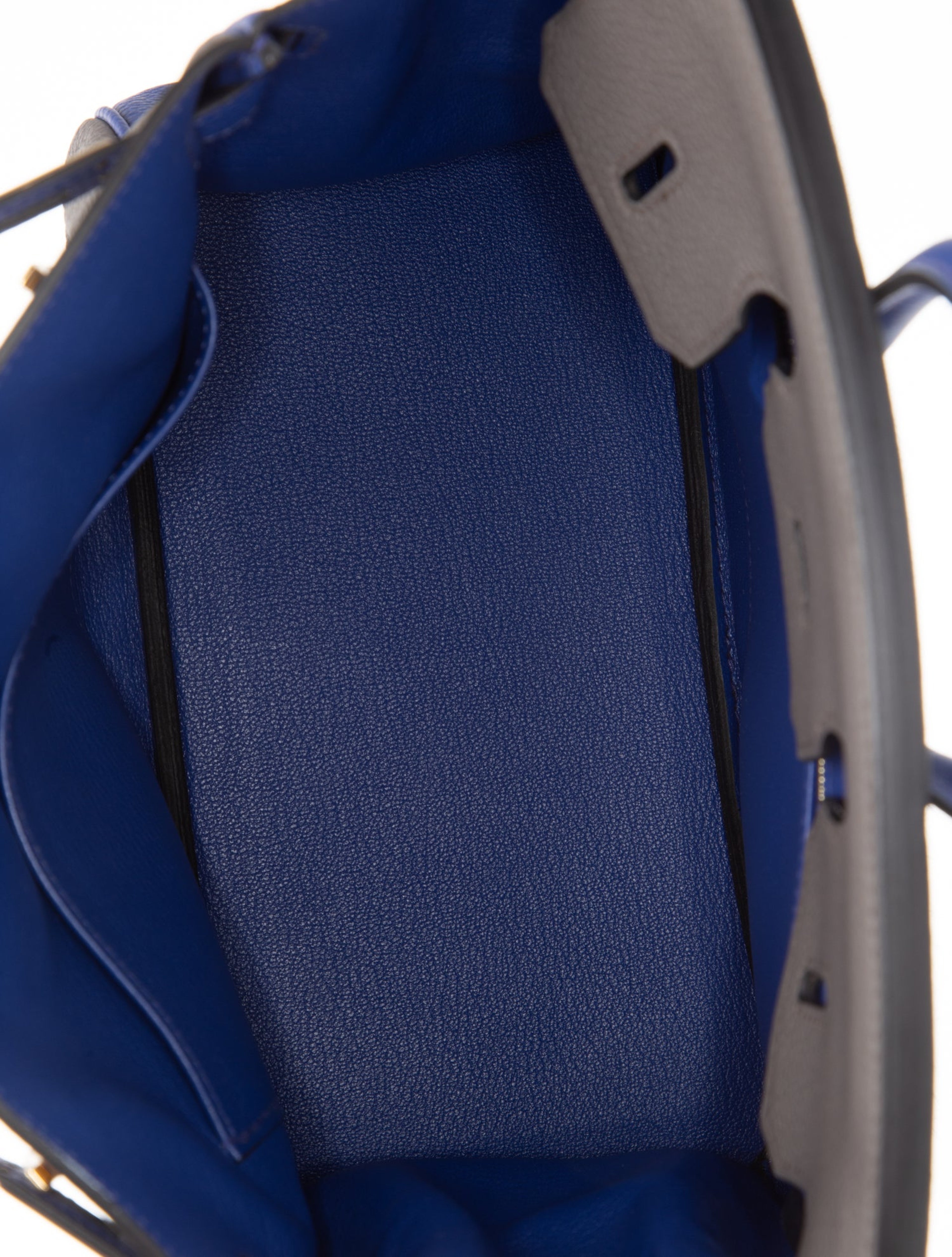 エルメス バーキン 25 スペシャルオーダー バイカラー Bleu Electrique Gris Etain トゴ パーマブラス シャンパンゴールド金具 パーソナルオーダー ホースシュー HERMES BIRKIN 25 BLEU ELECTRIQUE GRIS ETAIN TOGO PERMABRASS GOLD HARDWARE HSS