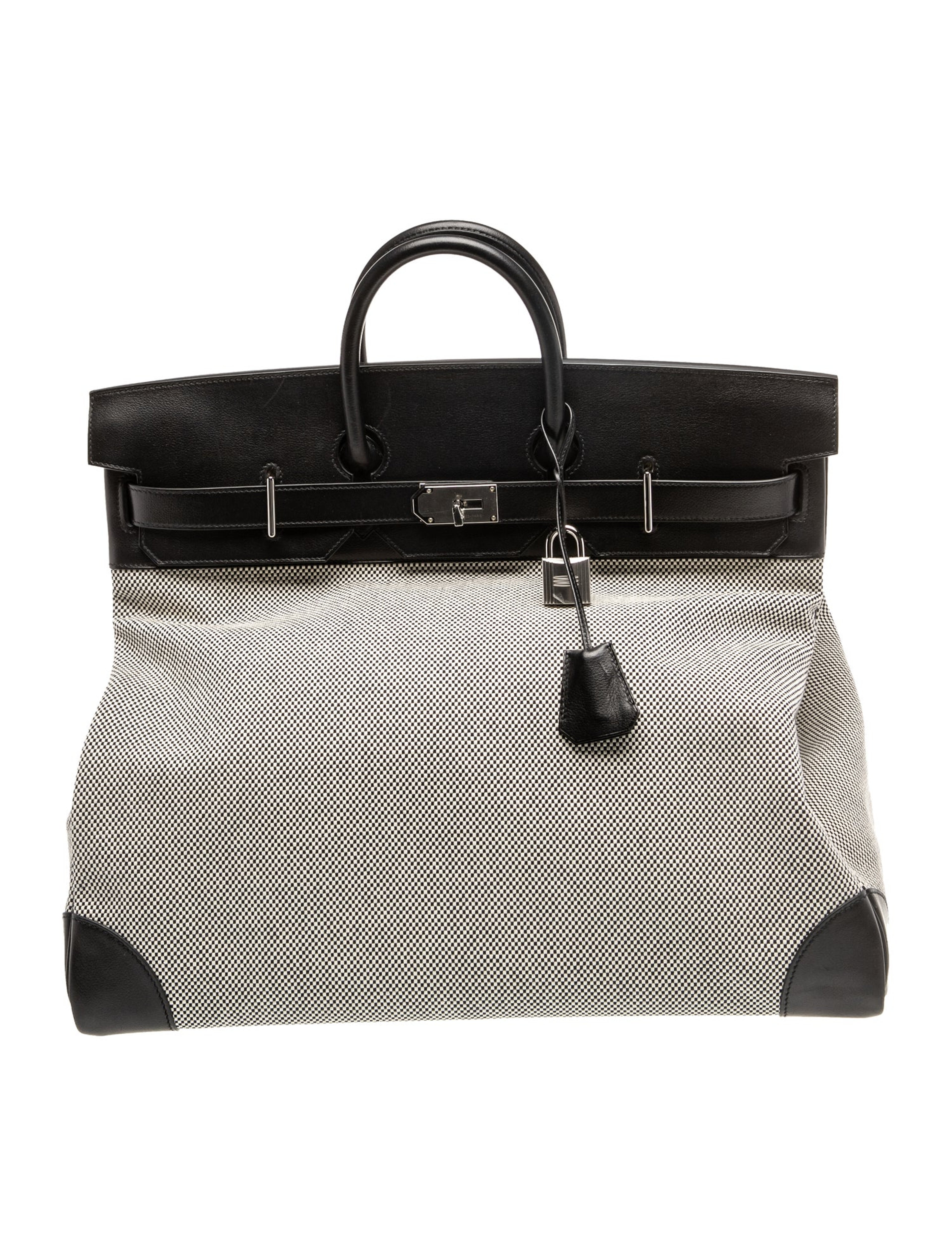 エルメス バーキン 50 オータクロア HAC Noir トワル エヴァーカラー シルバー金具 HERMES BIRKIN 50 HAC NOIR TOILE EVERCOLOR SILVER HARDWARE