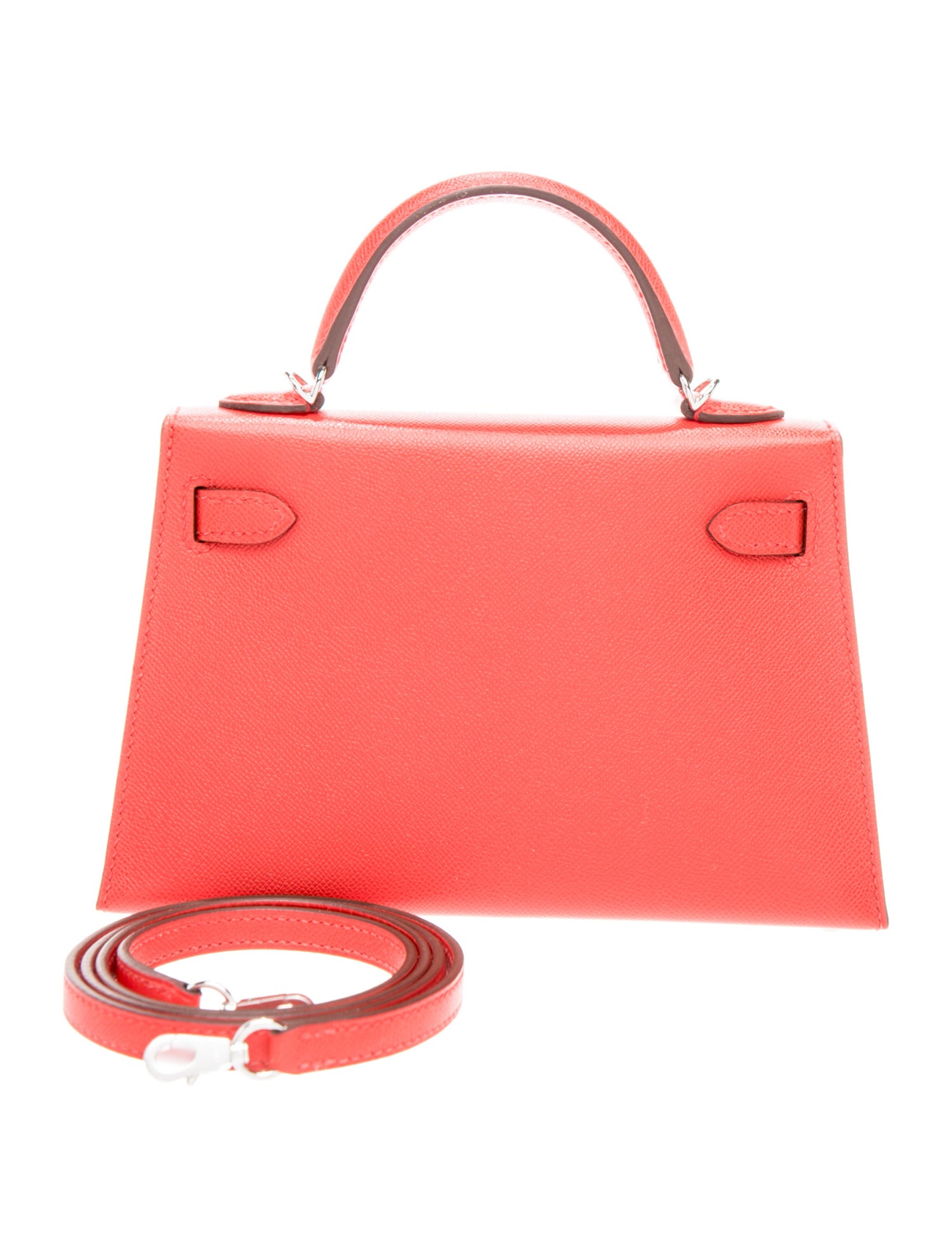 エルメス ミニケリー 20 外縫い Rouge De Coeur マダム シルバー金具 HERMES MINI KELLY 20 SELLIER ROUGE DE COEUR MADAME SILVER HARDWARE