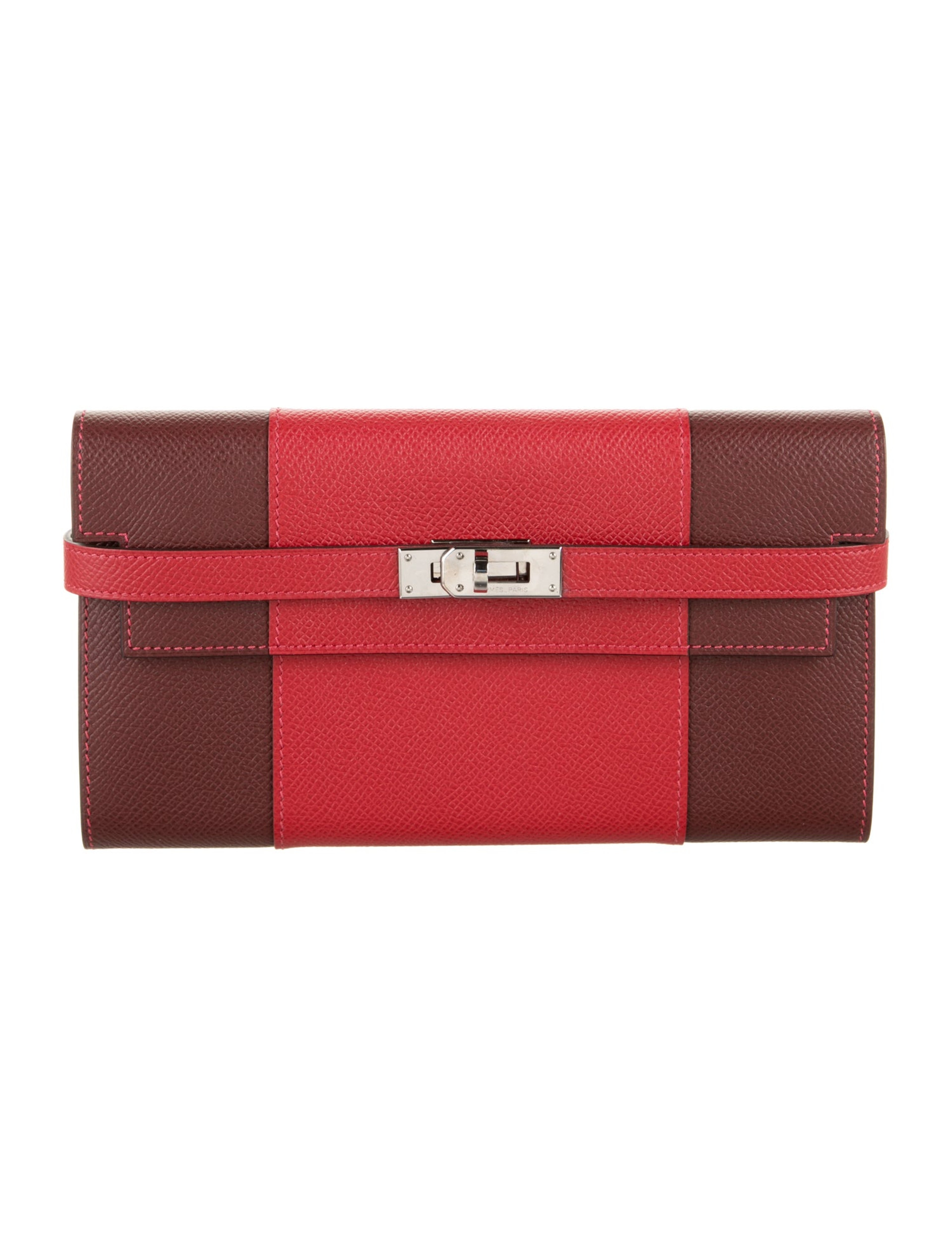 エルメス ケリー ロングウォレット フラッグ バイカラー Rouge H Rouge